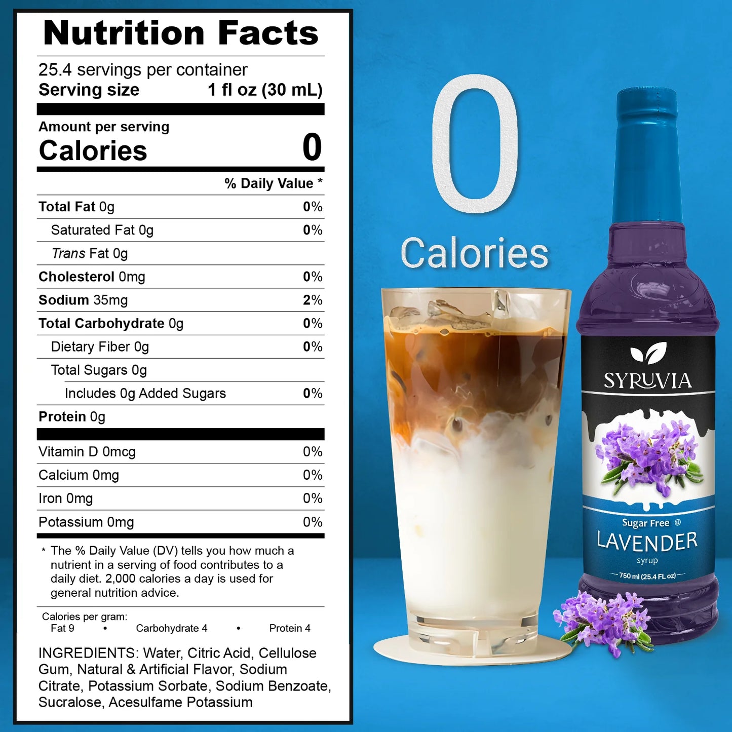 Syruvia lavender sugar free syrup nutrition facts