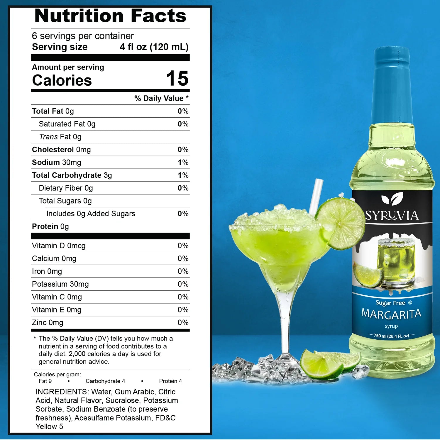 Syruvia margarita mixer nutrition facts