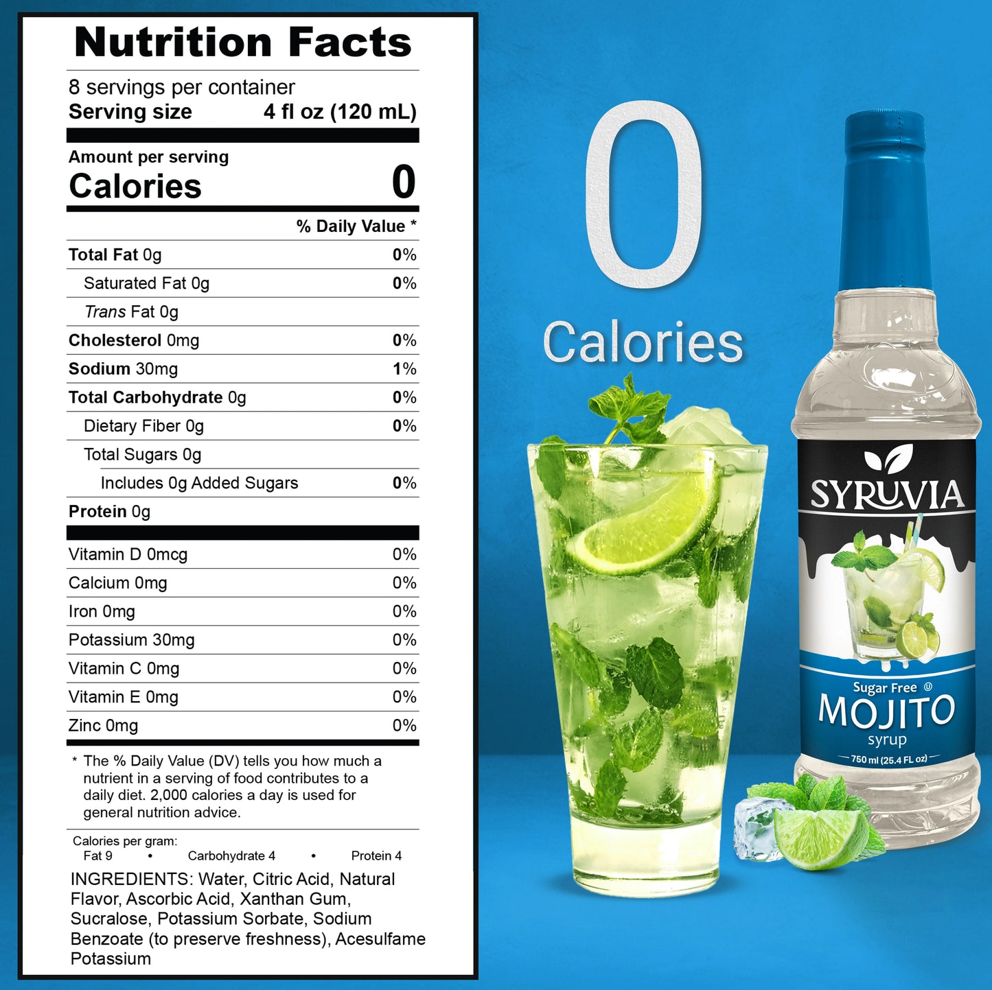 Syruvia mojito syrup sugar free nutrition facts