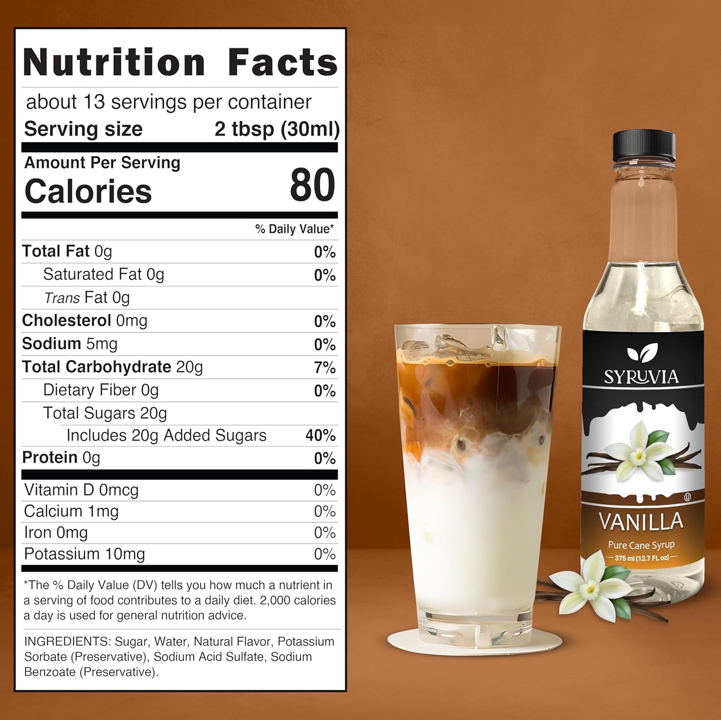 Syruvia vanilla syrup nutrition facts
