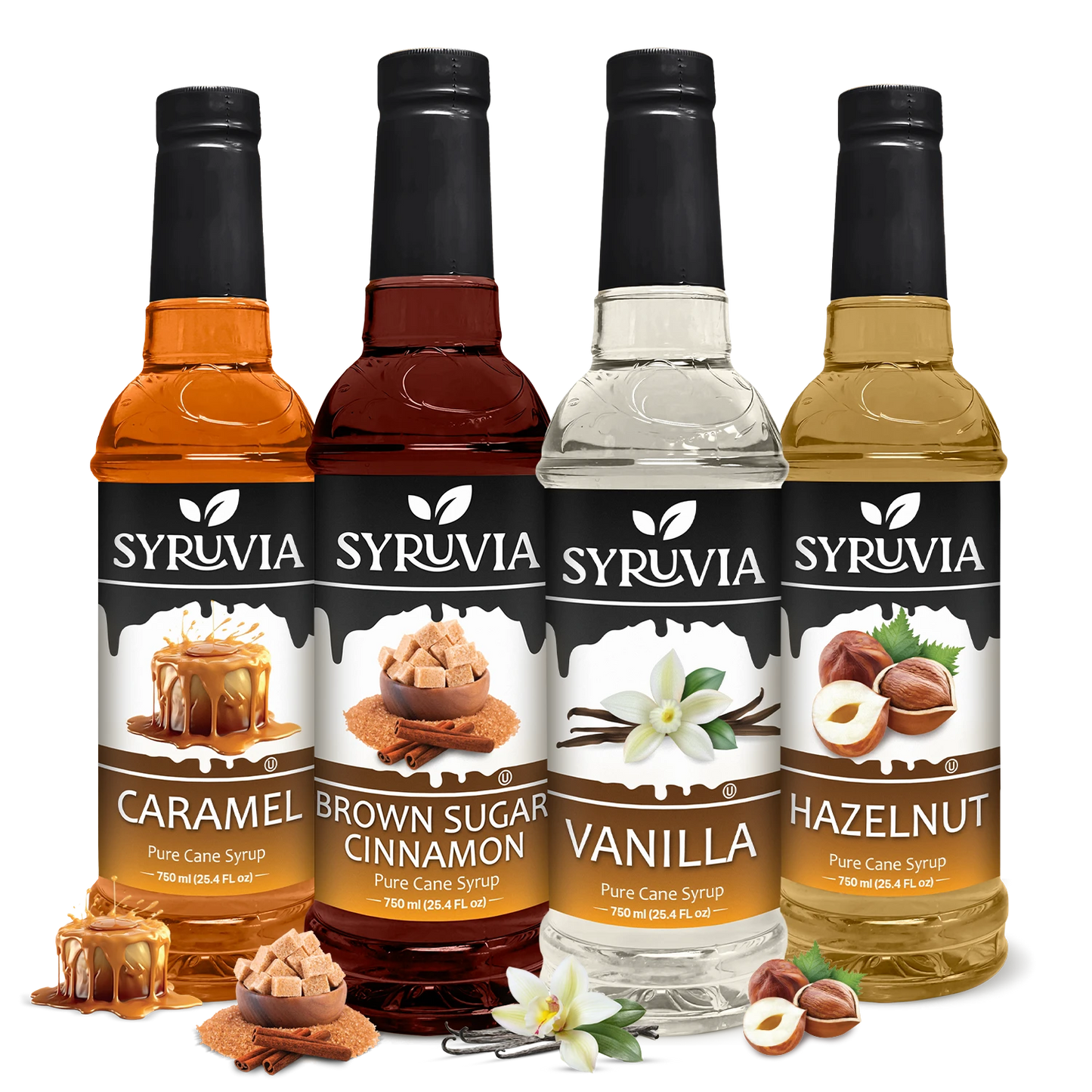 Variety Pack, Vanilla, Caramel, Hazelnut, and Brown Sugar Cinnamon Syrup