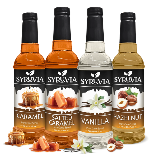 Variety Pack, Vanilla, Caramel, Hazelnut, and Salted Caramel Syrup