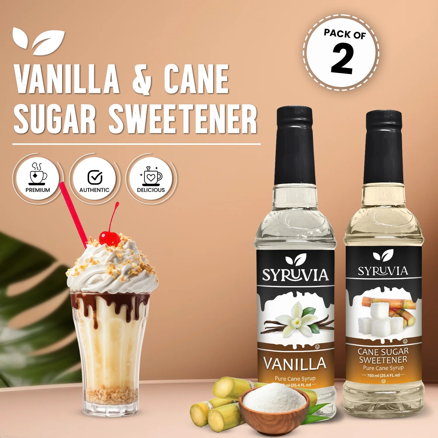 Vanilla Syrup Cane Sugar Sweetener for Coffee