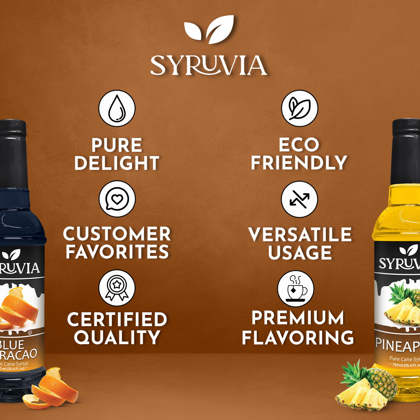 Variety Pack, Blue Curacao, and Pineapple Syrup