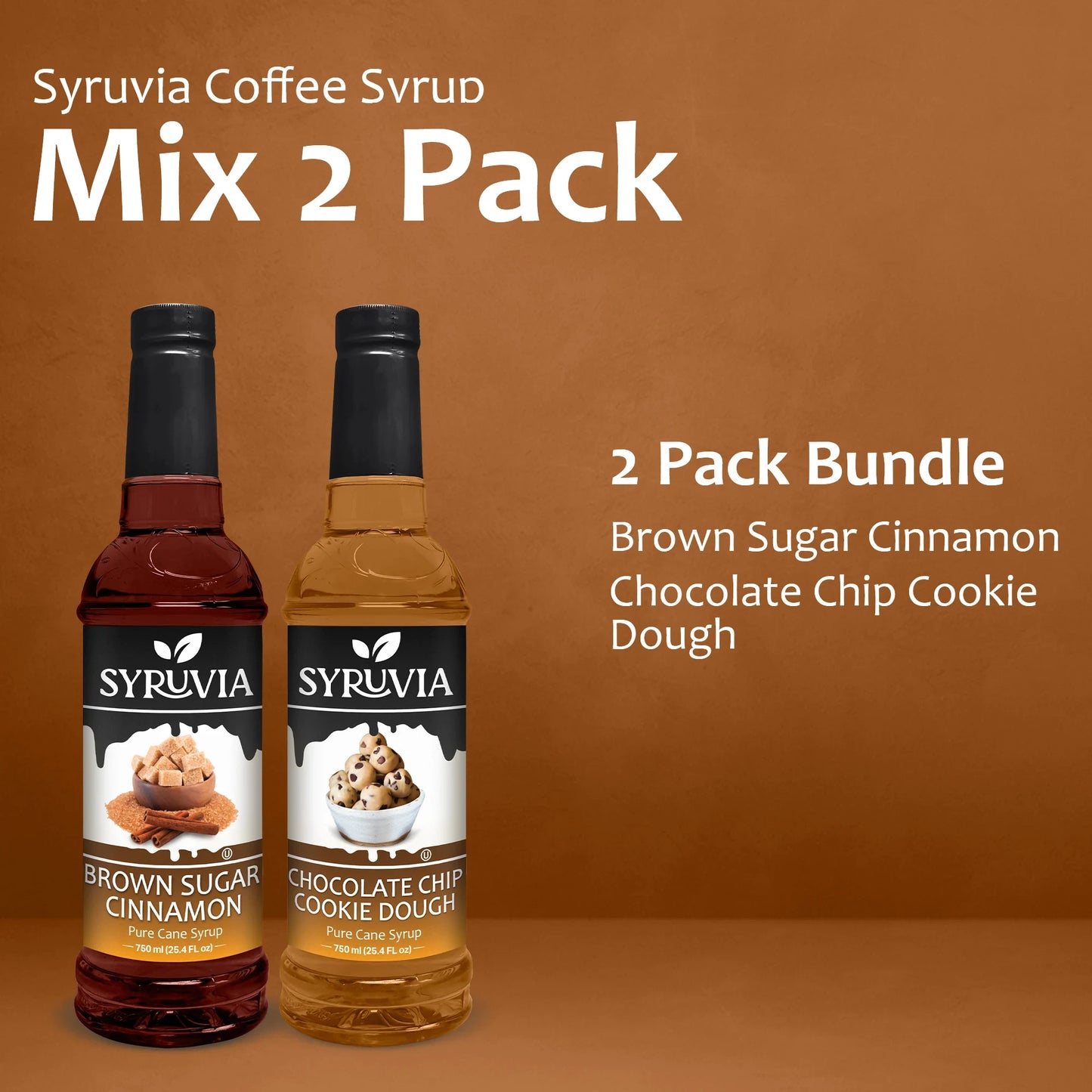 Variety Pack, Brown Sugar Cinnamon, and Chocolate Chip Cookie Dough Syrup