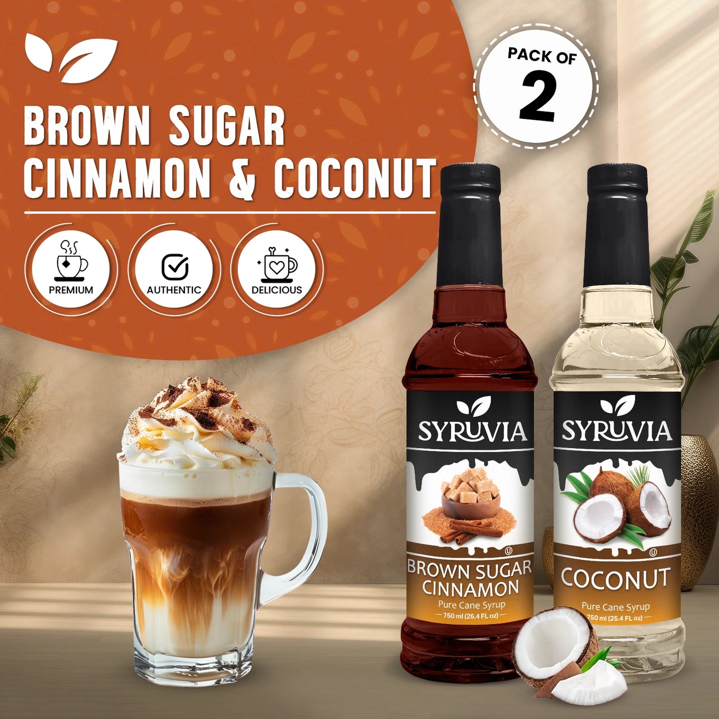 Variety Pack, Brown Sugar Cinnamon, and Coconut Syrup