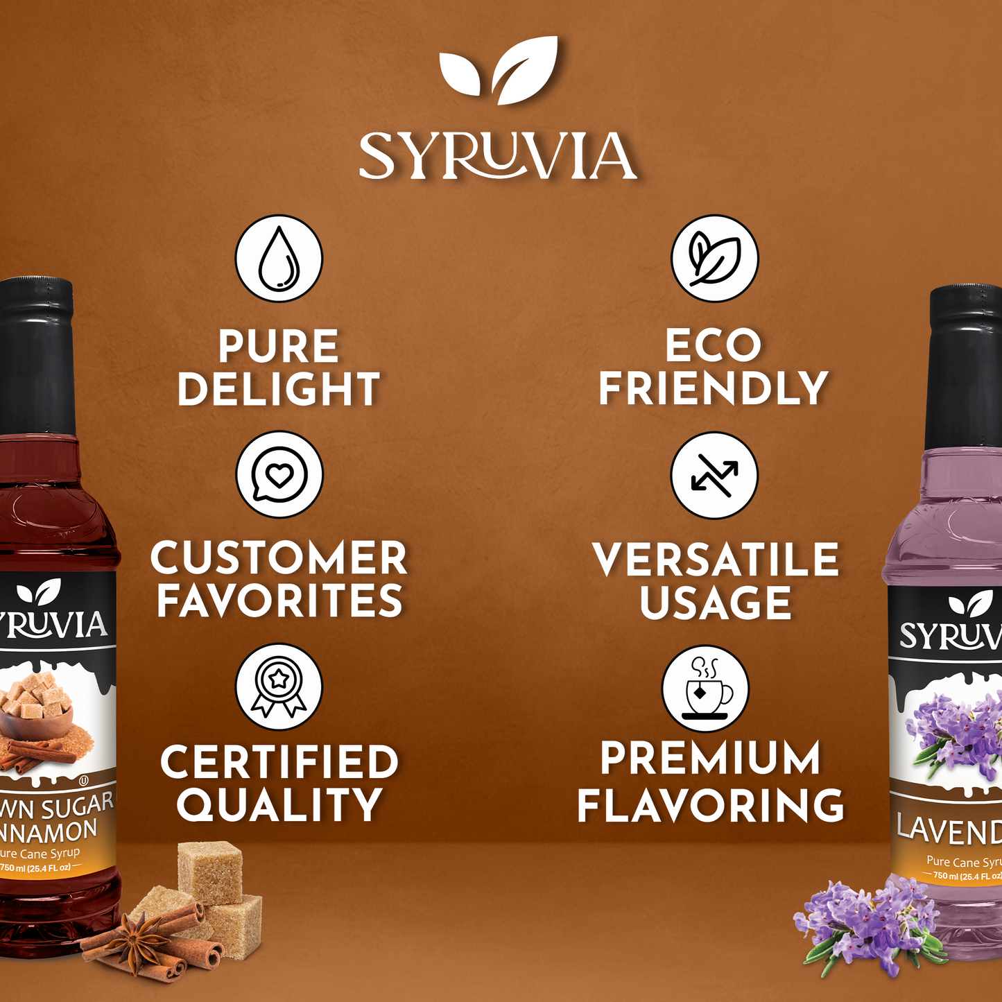 Variety Pack, Brown Sugar Cinnamon, and Lavender Syrup