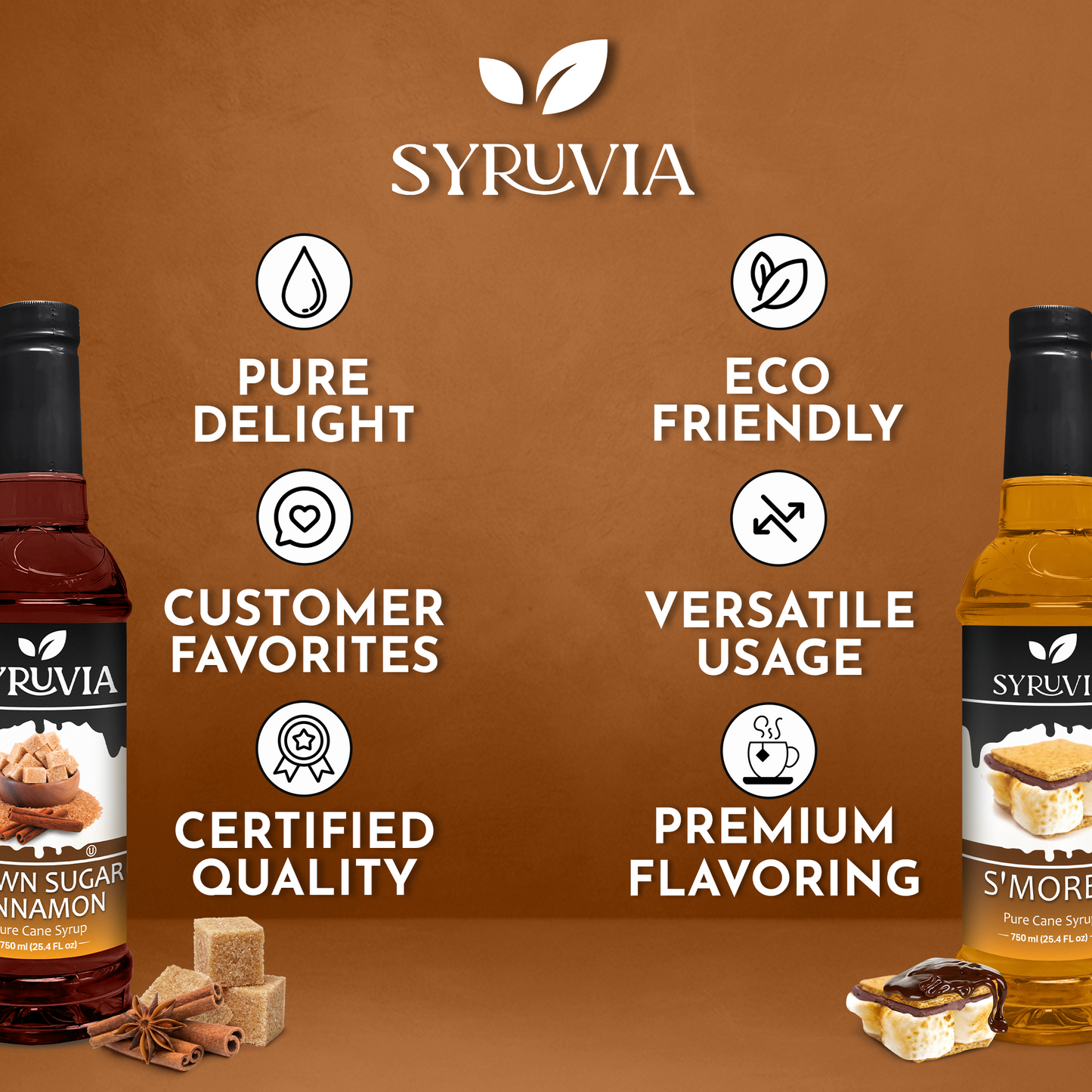 Variety Pack, Brown Sugar Cinnamon, and Smores Syrup