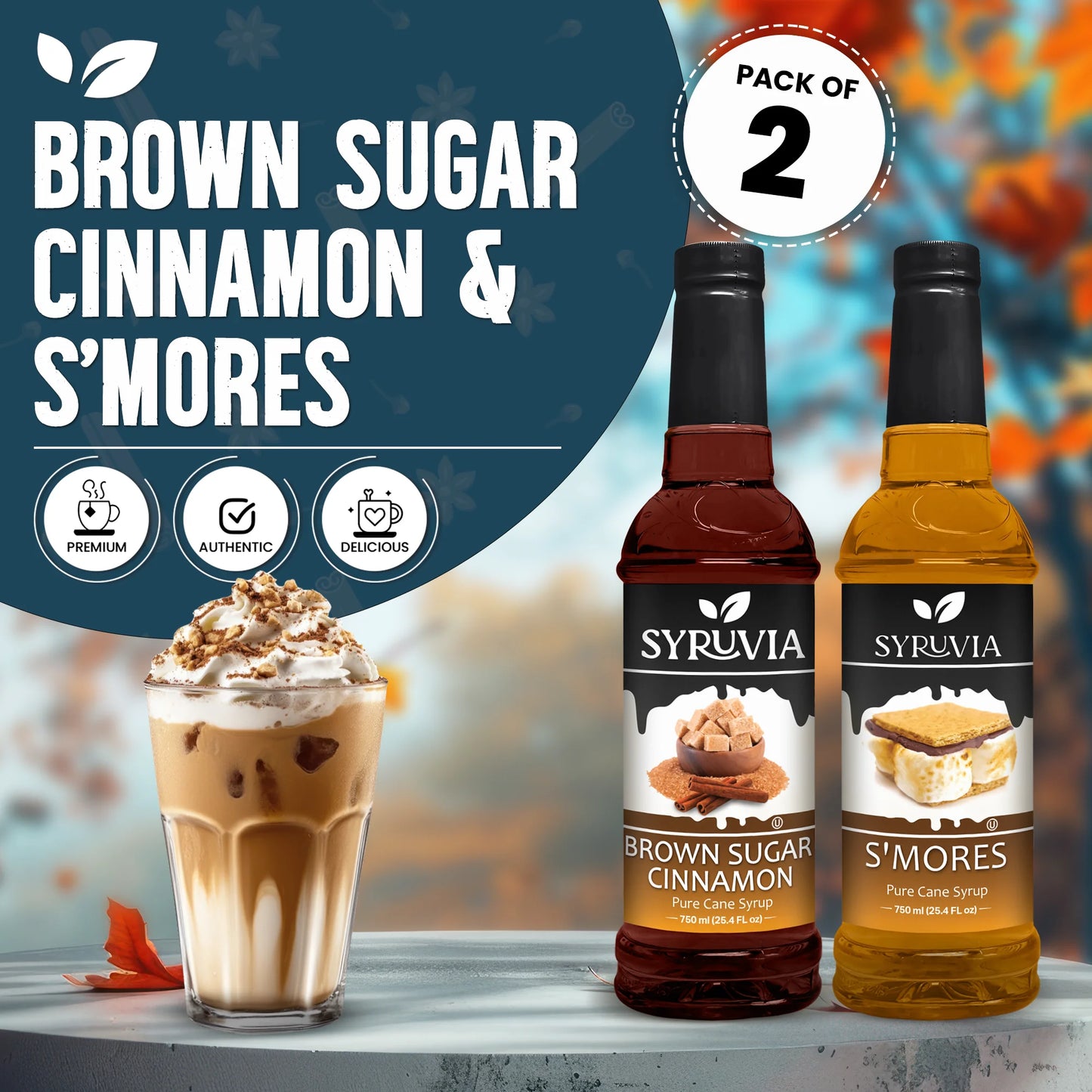 Variety Pack, Brown Sugar Cinnamon, and Smores Syrup