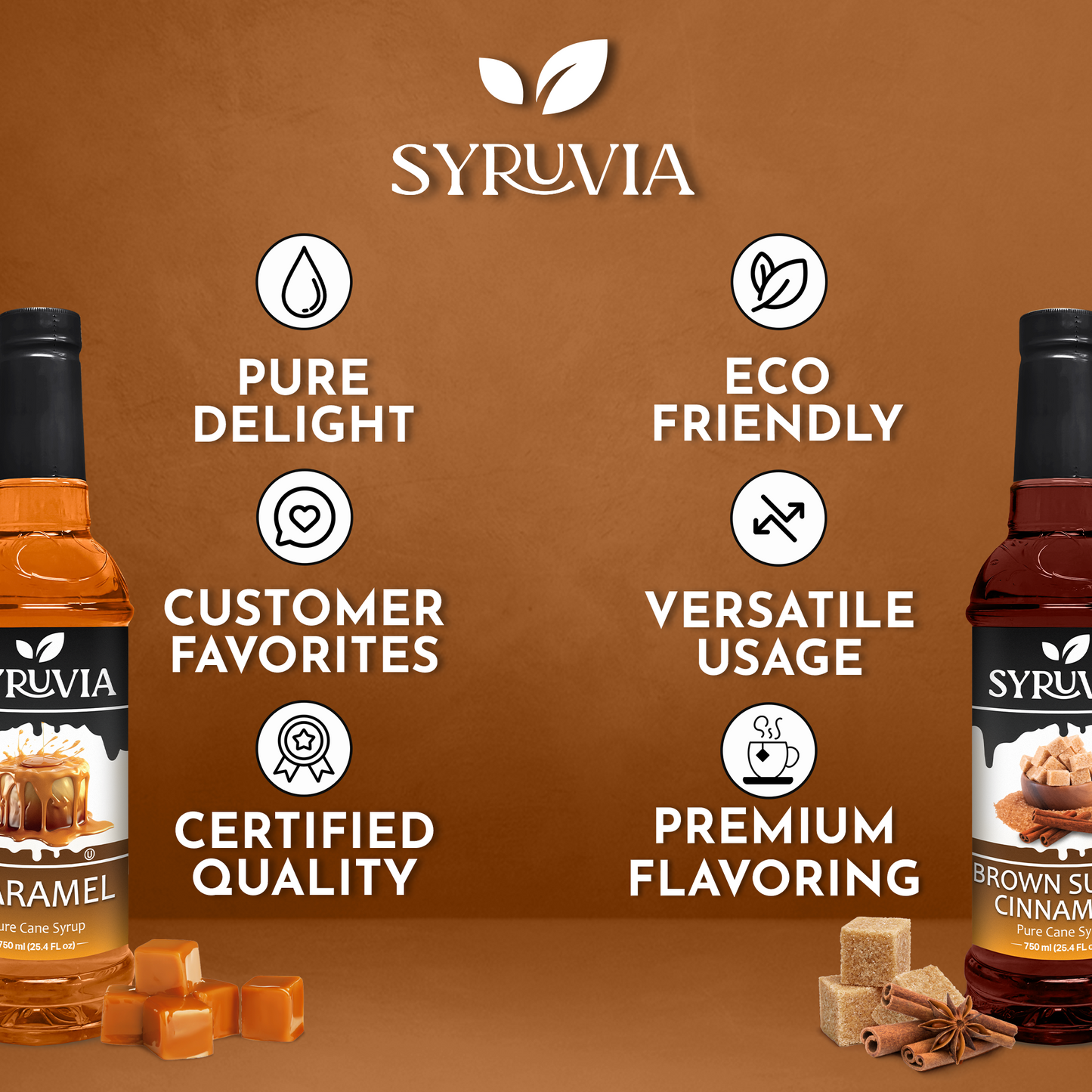 Variety Pack, Caramel, and Brown Sugar Cinnamon Syrup