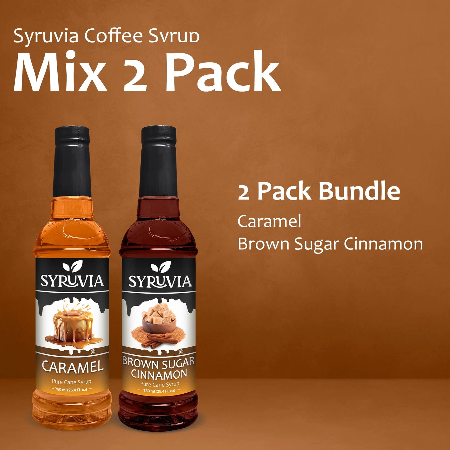 Variety Pack, Caramel, and Brown Sugar Cinnamon Syrup