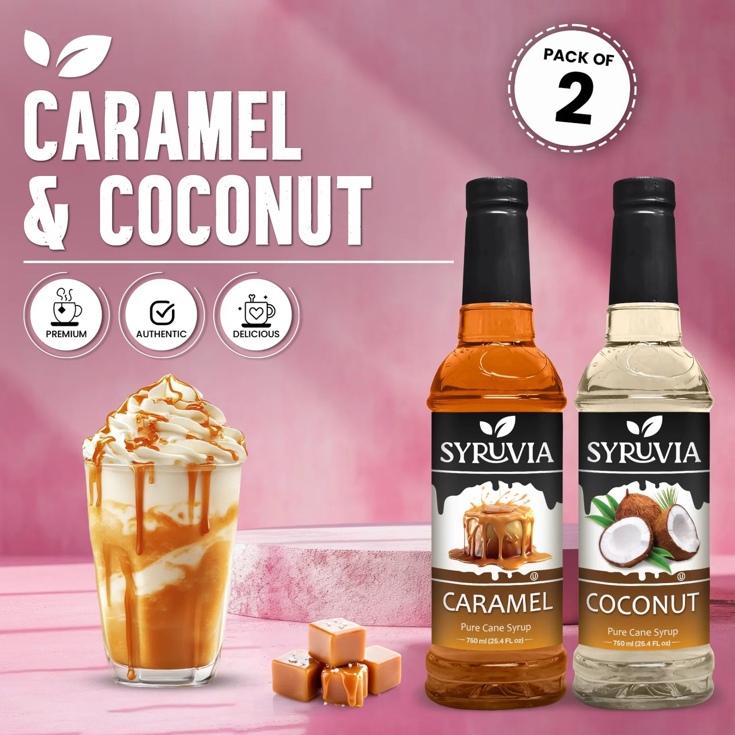 Variety Pack, Caramel, and Coconut Syrup