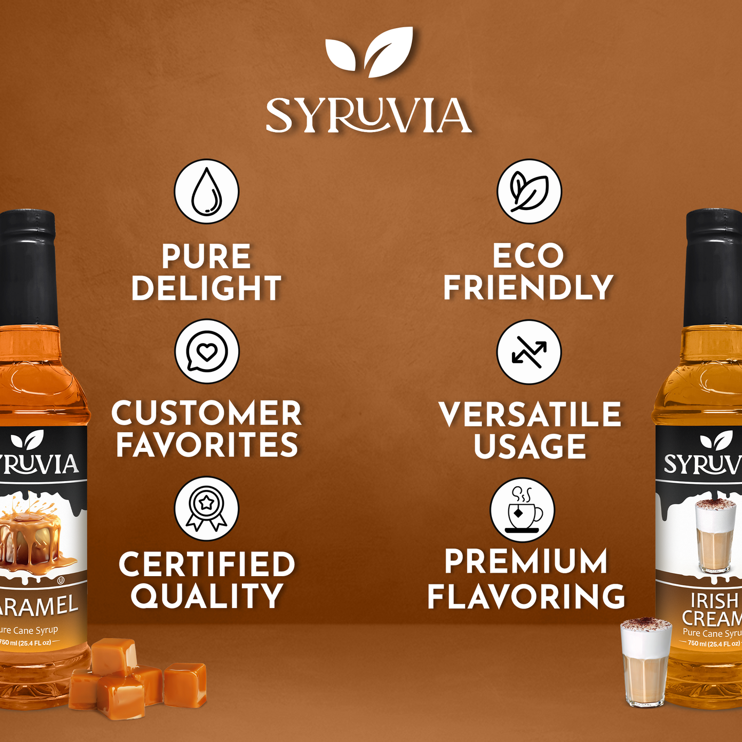 Variety Pack, Caramel, and Irish Cream Syrup