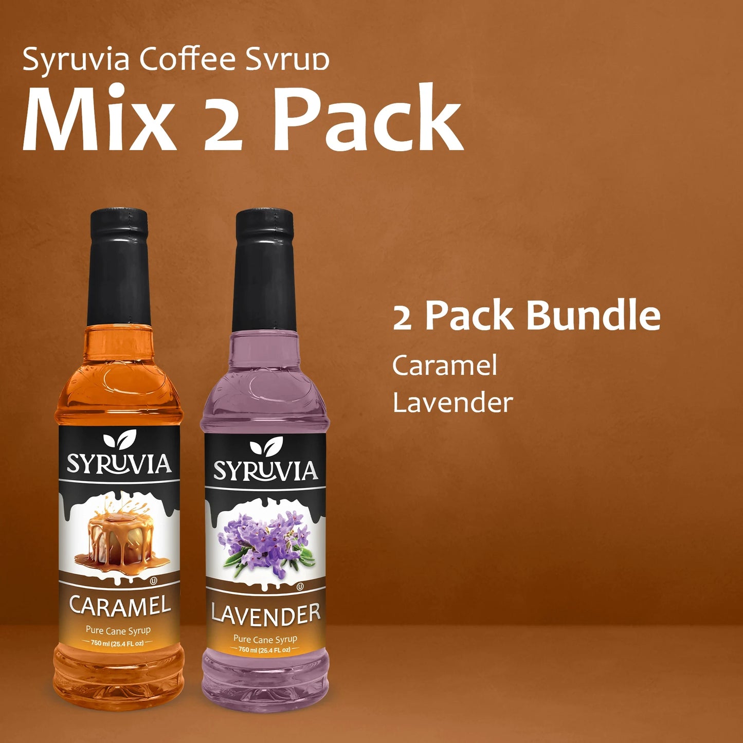 Variety Pack, Caramel, and Lavender Syrup