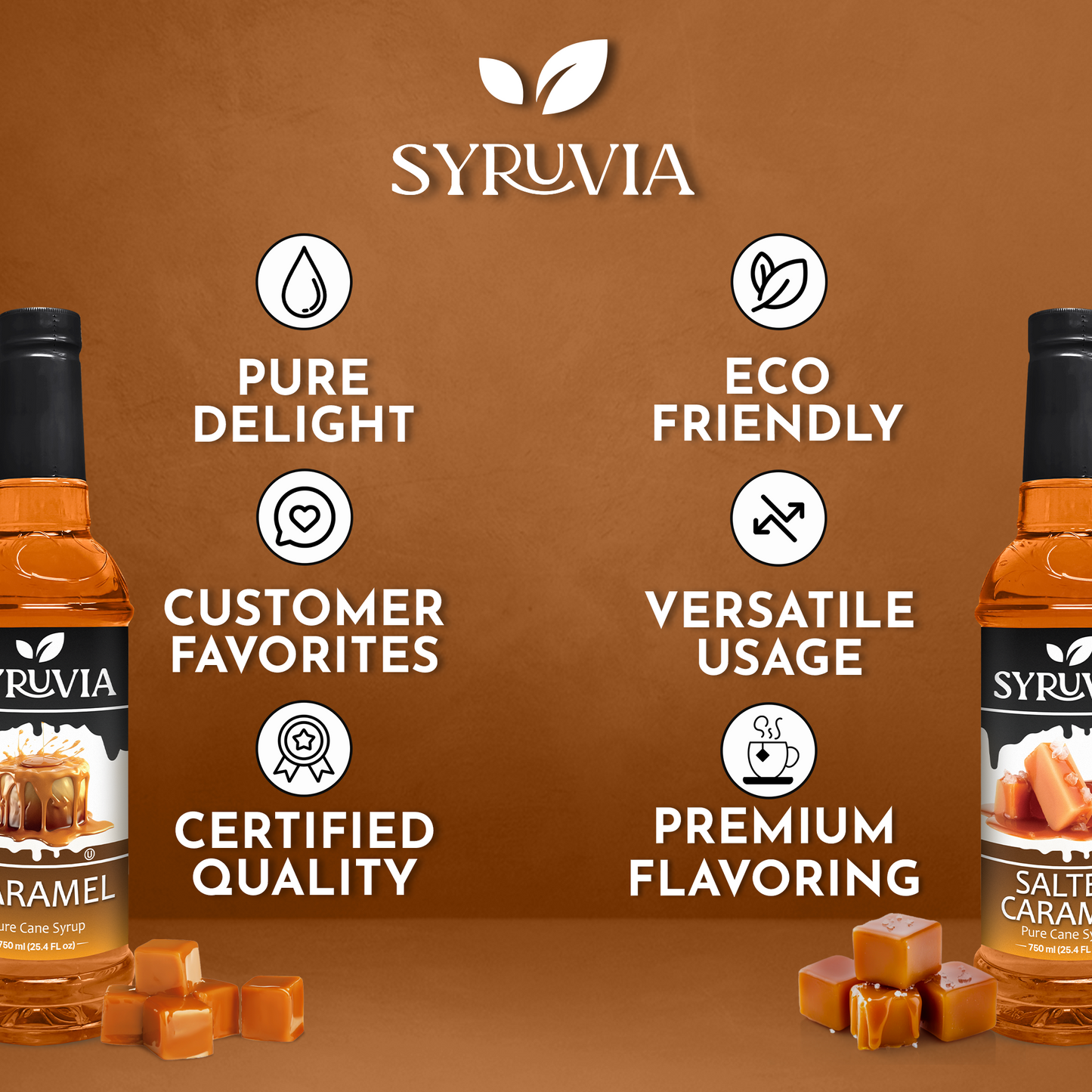 Variety Pack, Caramel, and Salted Caramel Syrup