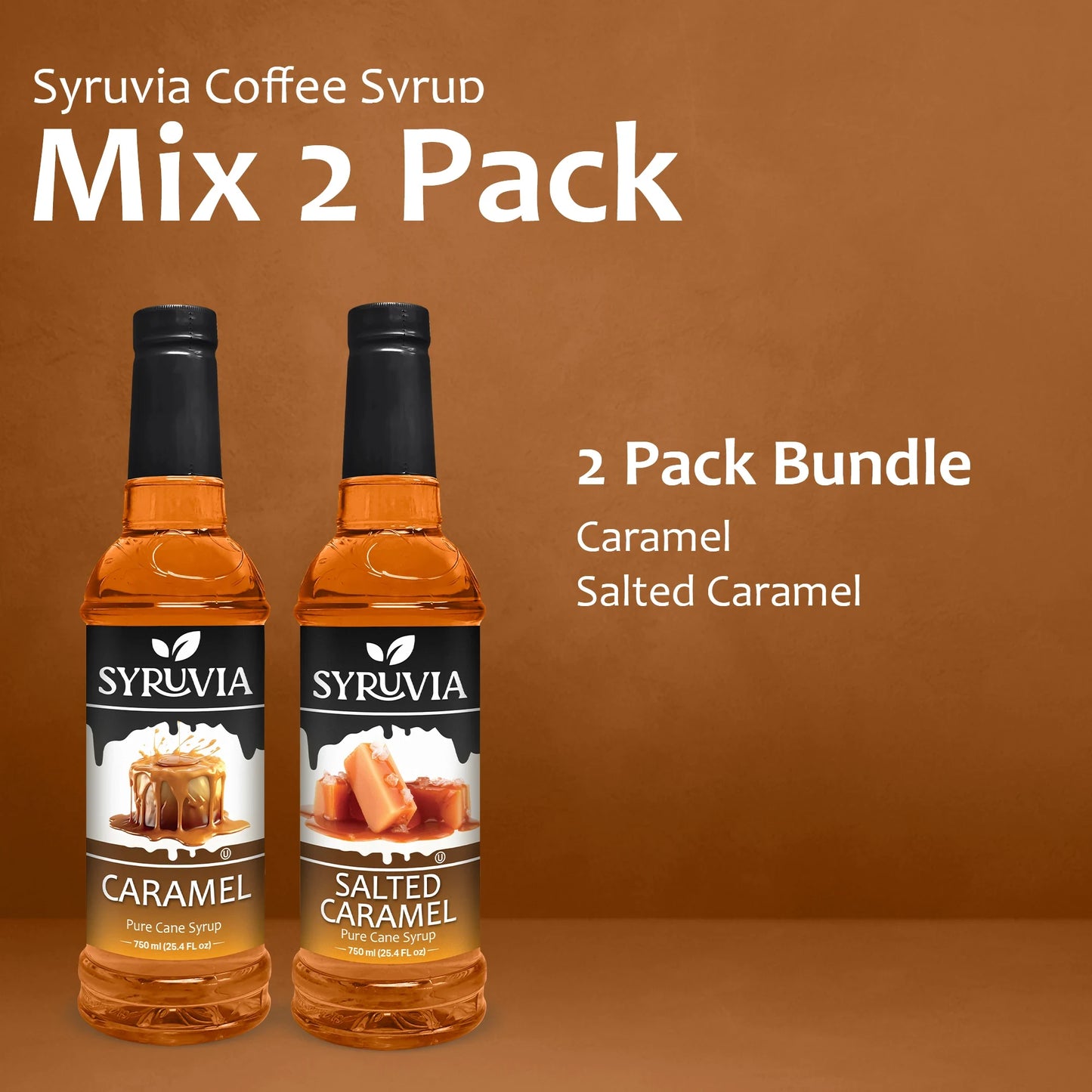 Variety Pack, Caramel, and Salted Caramel Syrup