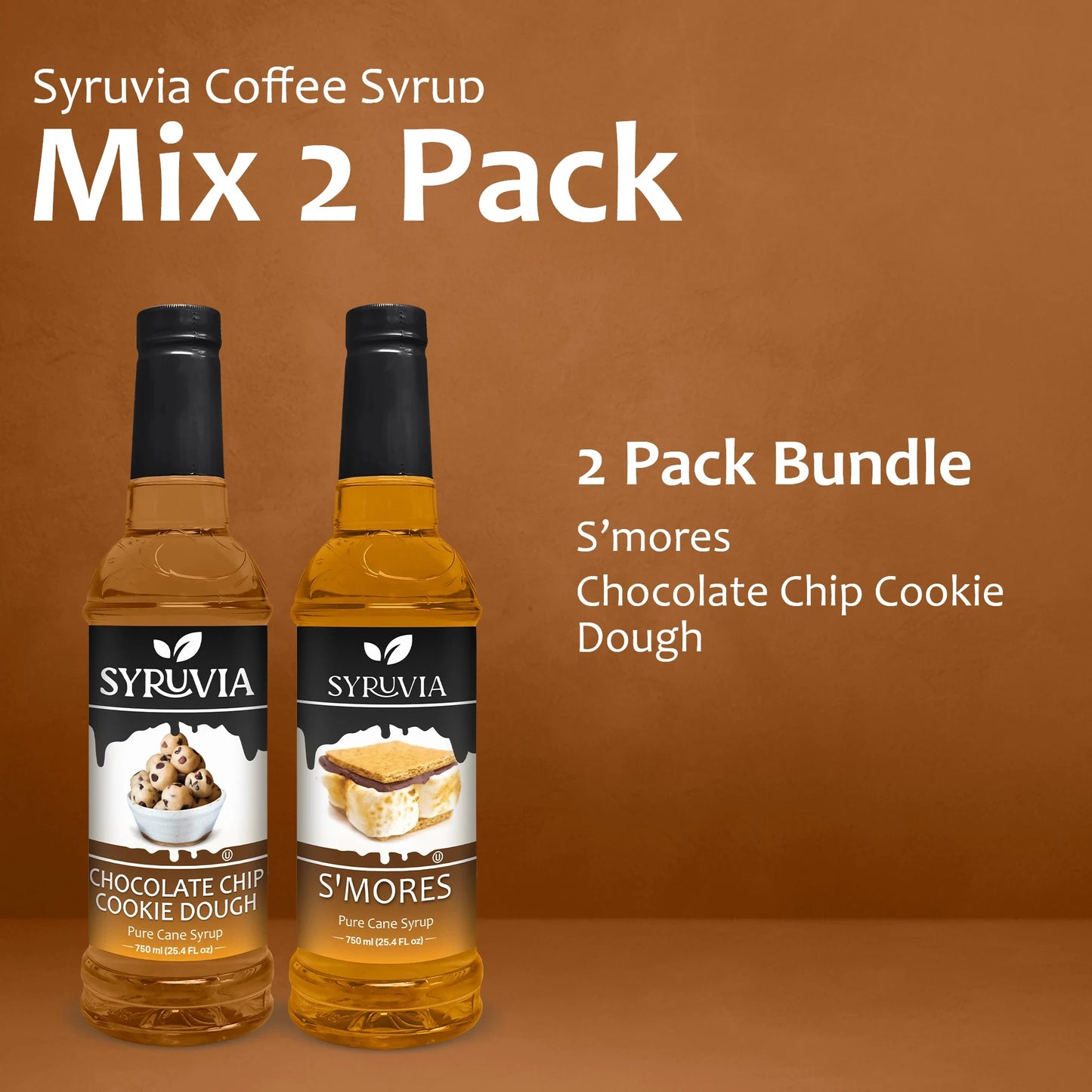 Variety Pack, Chocolate Chip Cookie Dough, and Smores Syrup