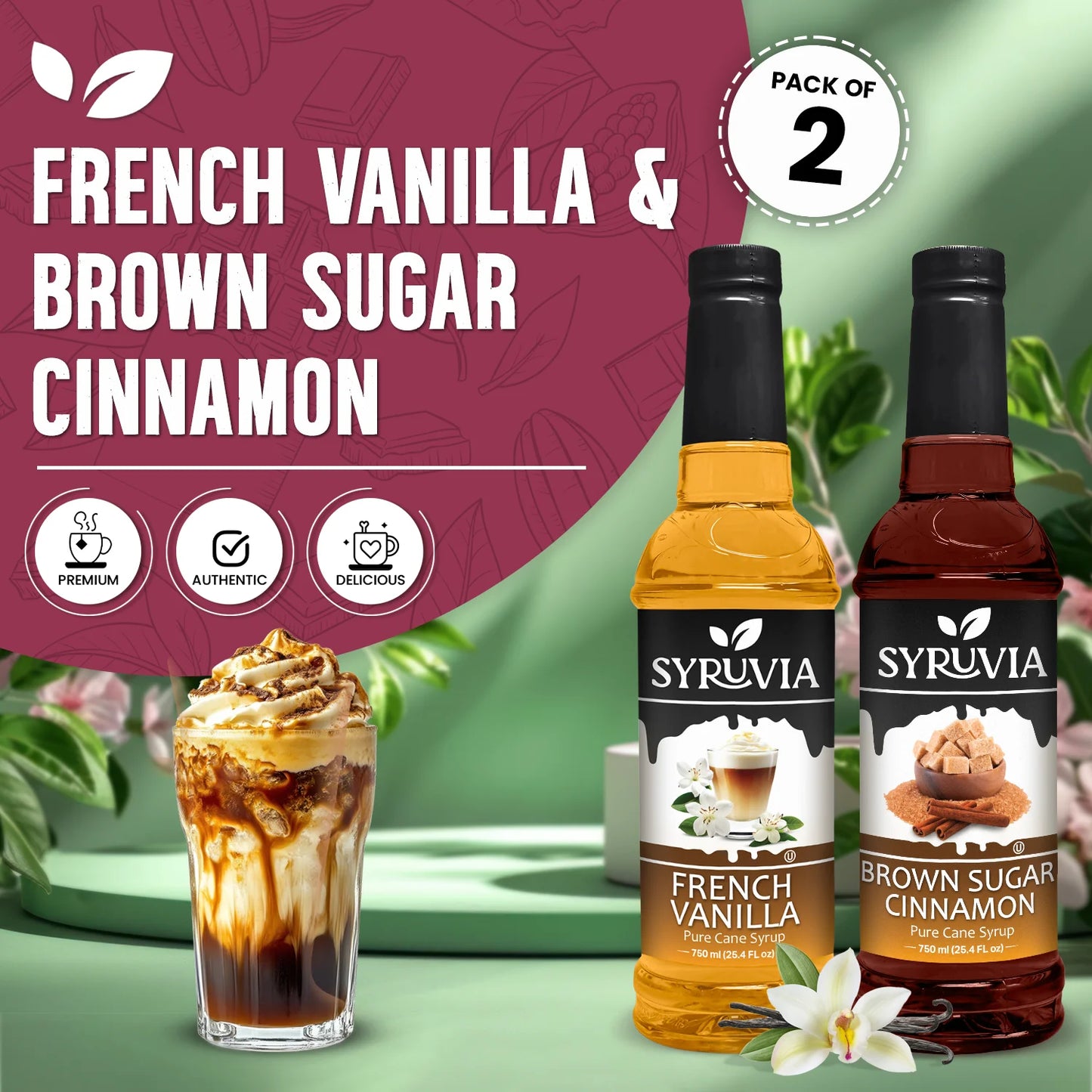Variety Pack, French Vanilla, and Brown Sugar Cinnamon Syrup