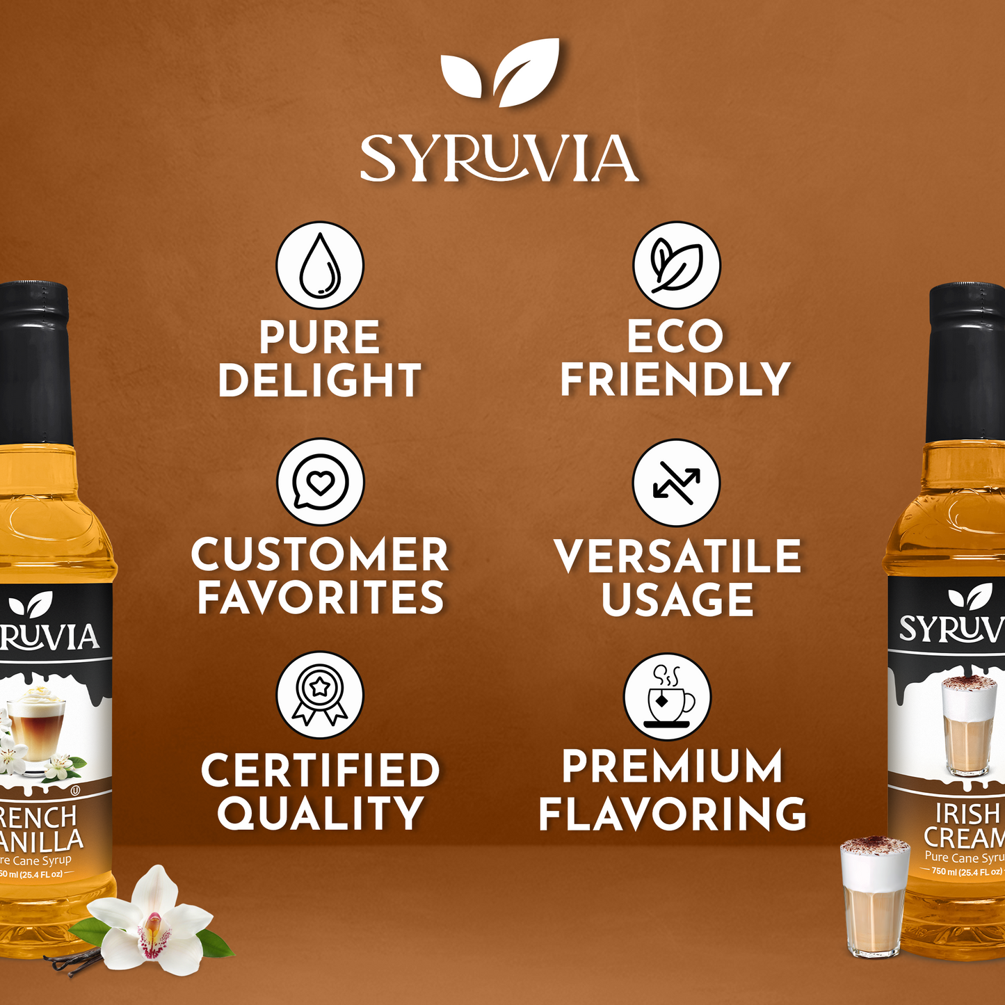 Variety Pack, French Vanilla, and Irish Cream Syrup