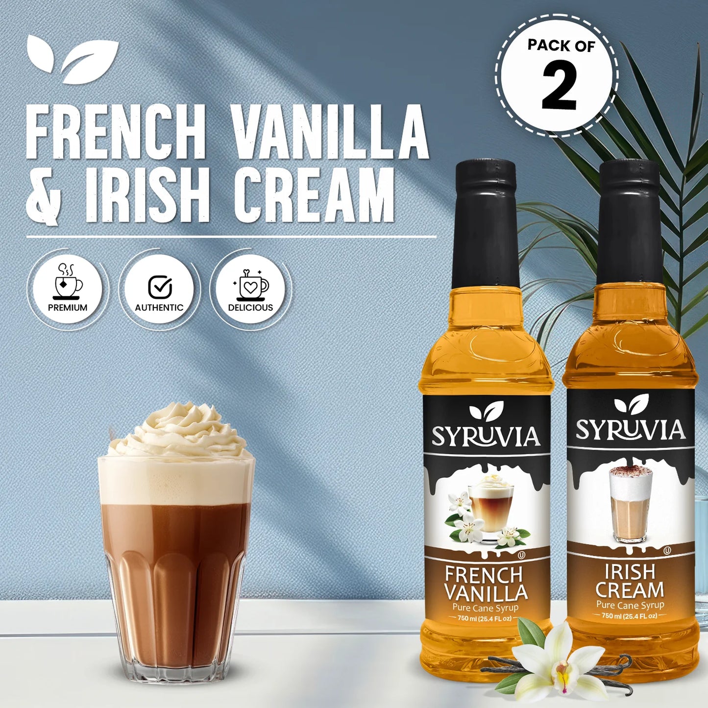 Variety Pack, French Vanilla, and Irish Cream Syrup