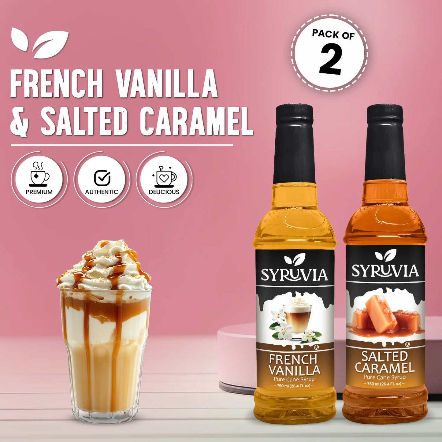Variety Pack, French Vanilla, and Salted Caramel Syrup