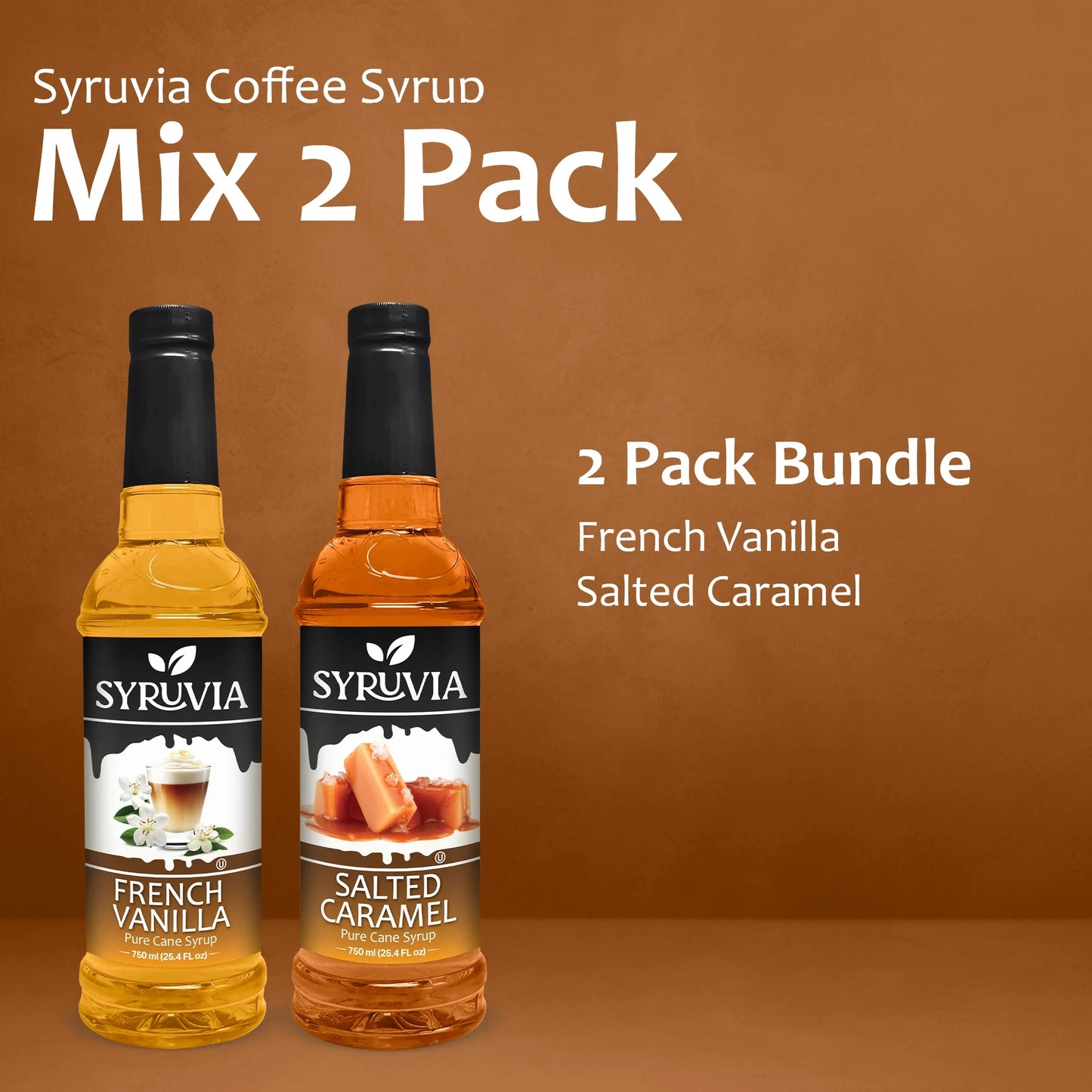 Variety Pack, French Vanilla, and Salted Caramel Syrup