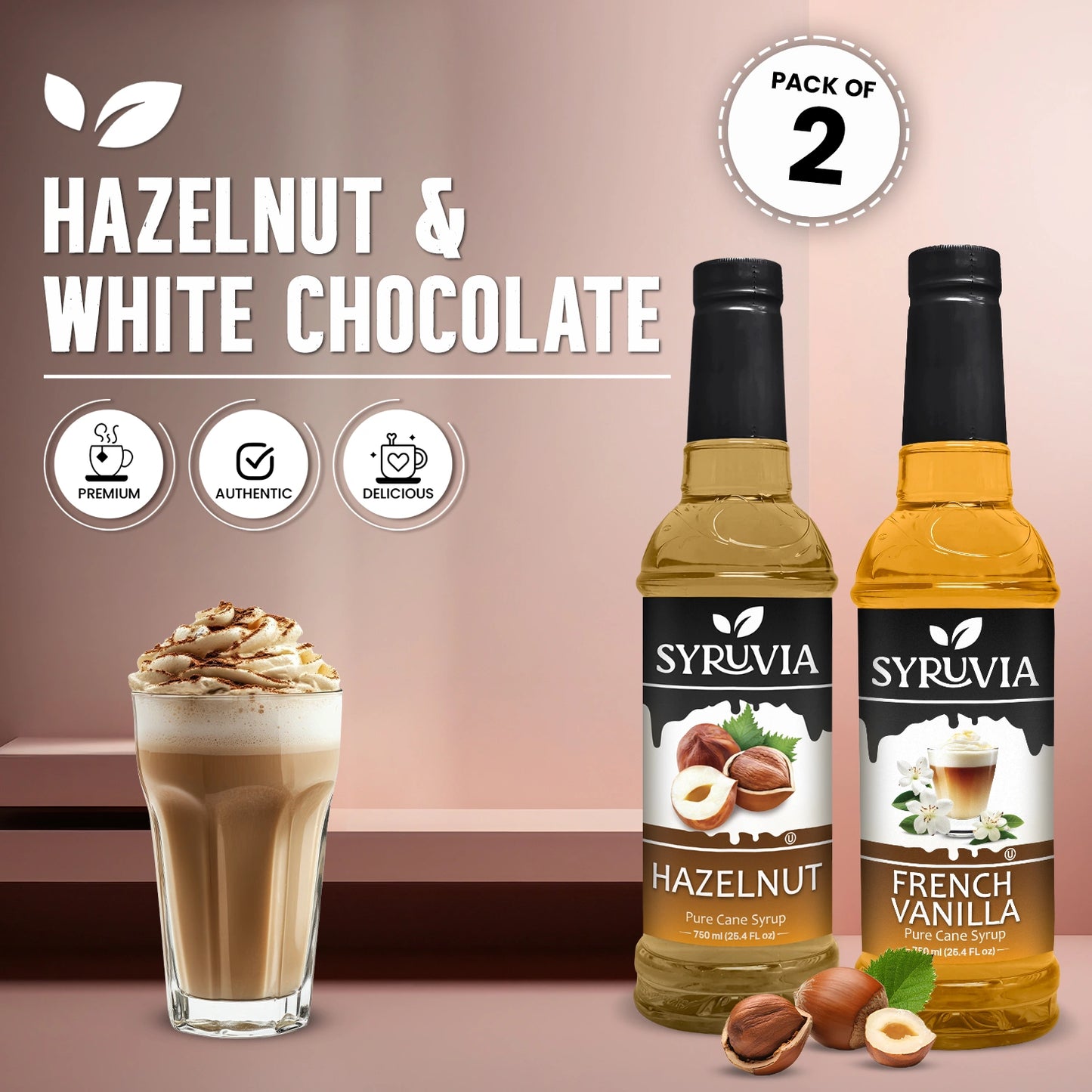 Variety Pack, Hazelnut, and French Vanilla Syrup