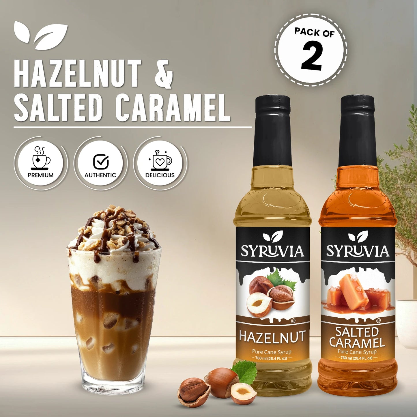 Variety Pack, Hazelnut, and Salted Caramel Syrup