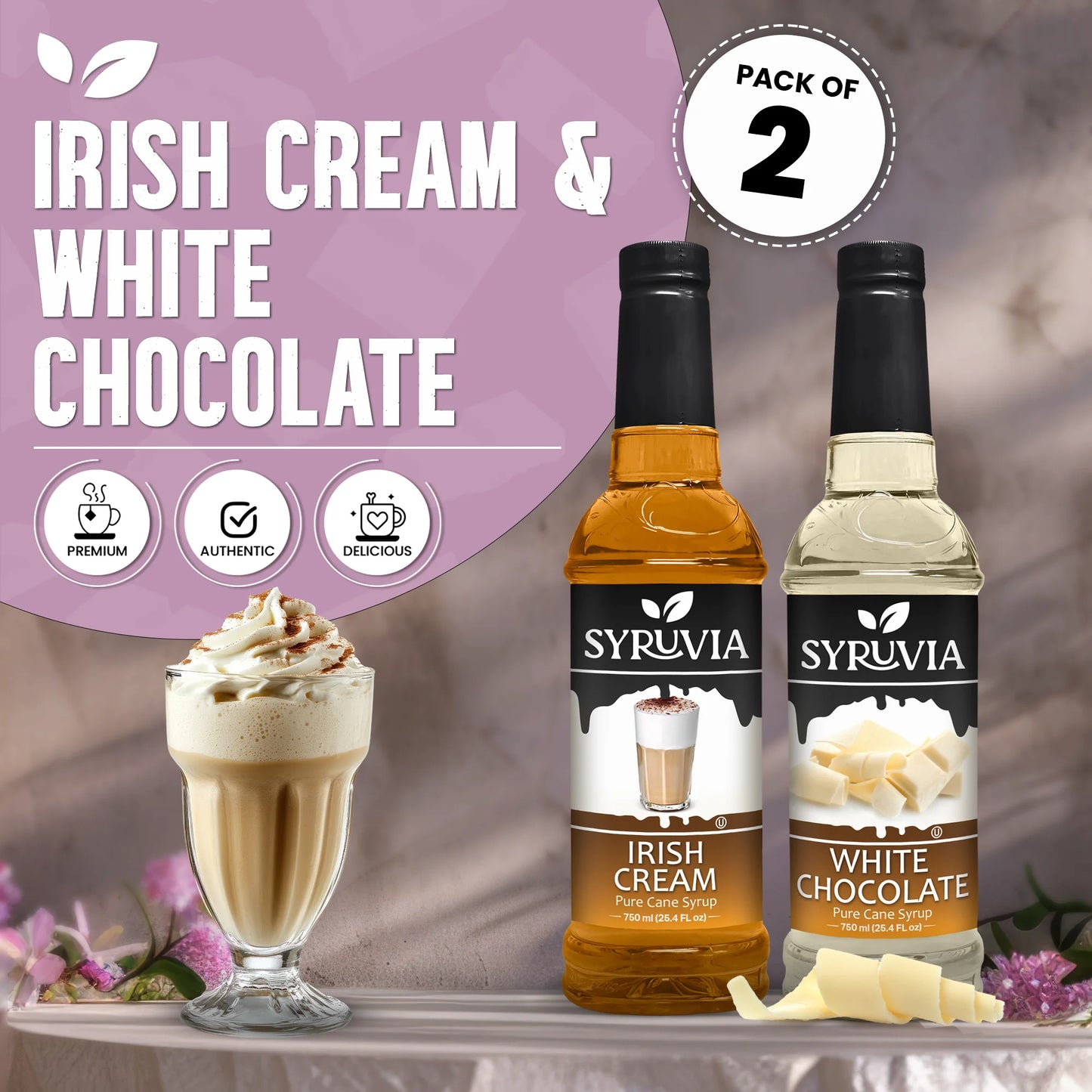 Variety Pack, Irish Cream, and White Chocolate Syrup