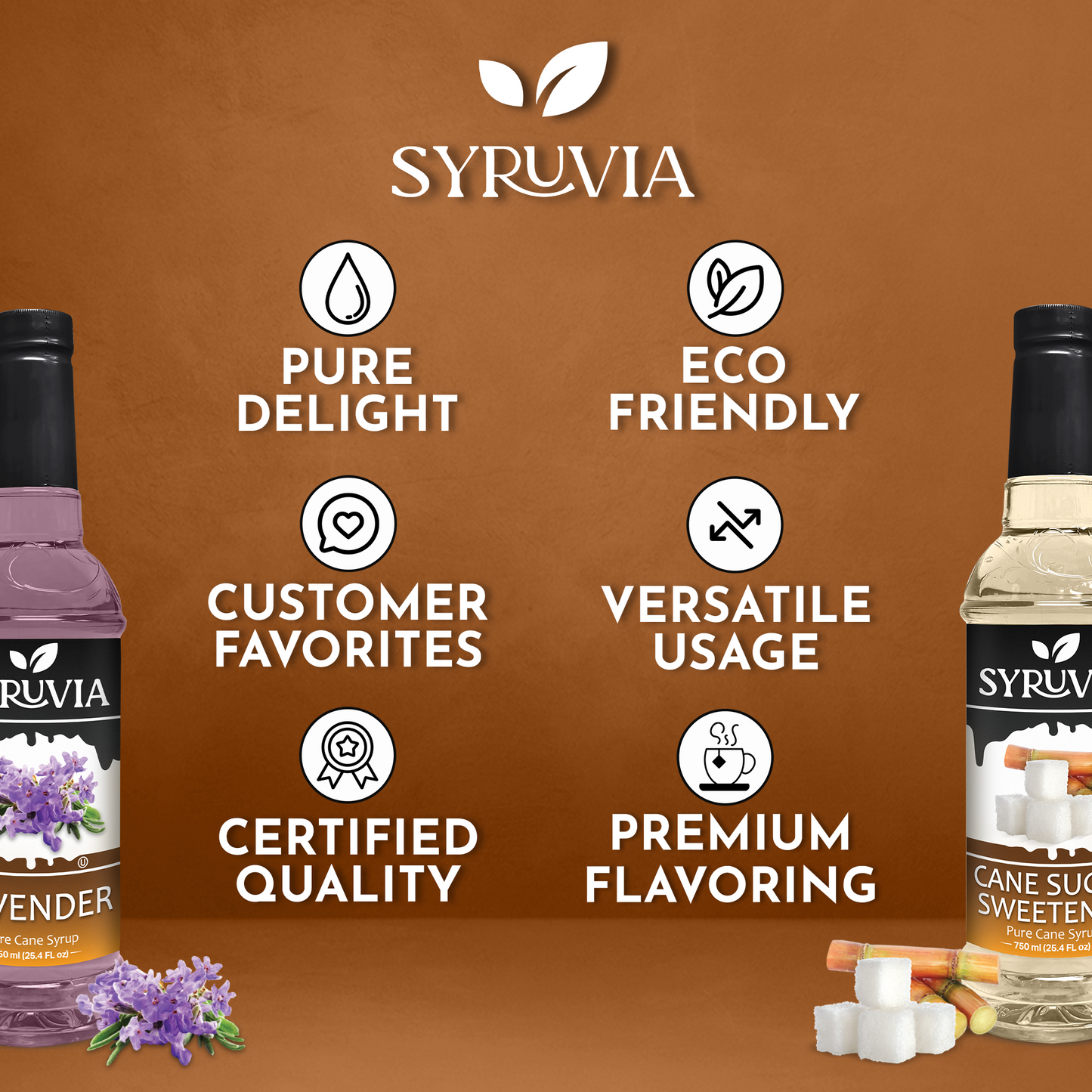 Variety Pack, Lavender, and Cane Sugar Sweetener Syrup