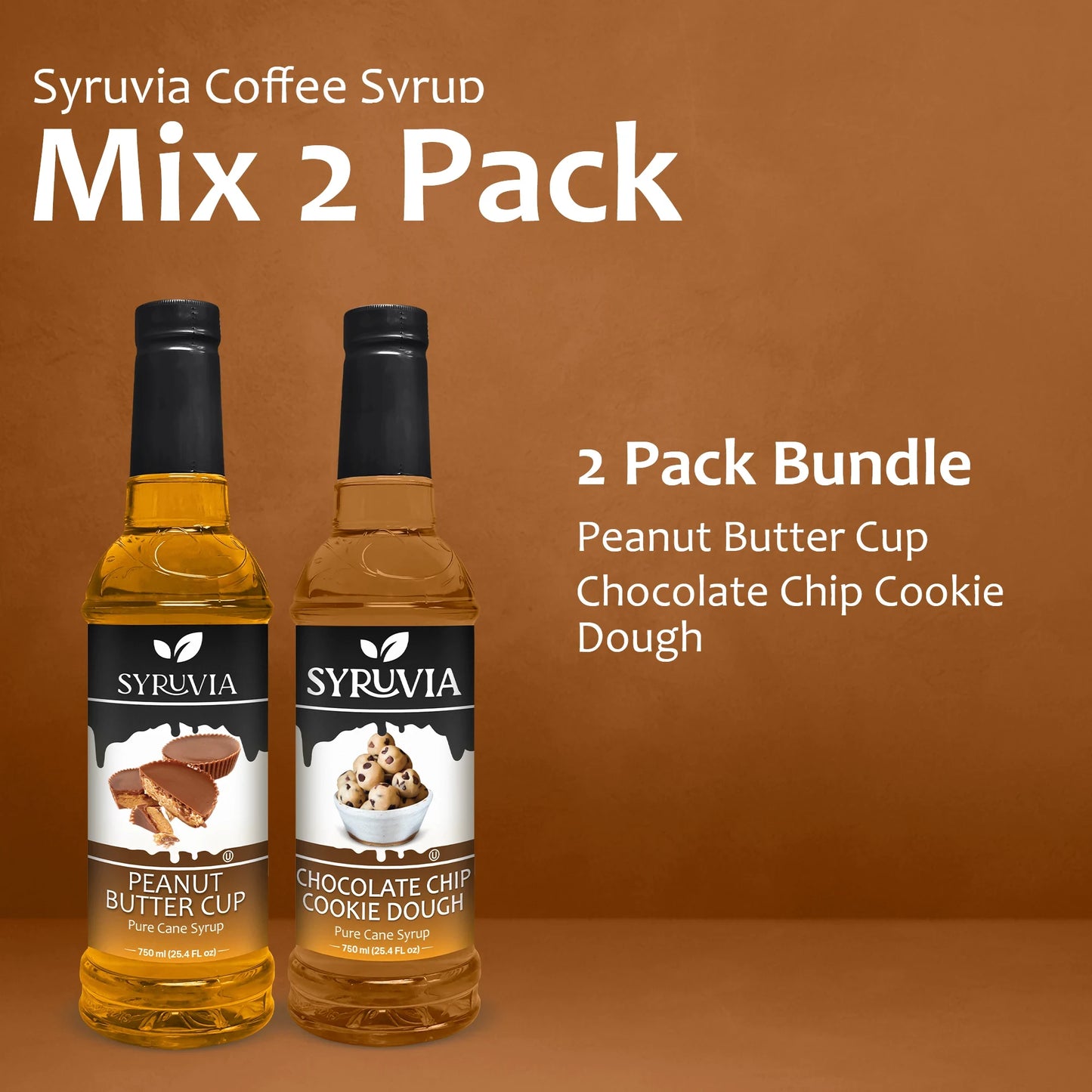 Variety Pack, Peanut Butter Cup, and Chocolate Chip Cookie Dough Syrup