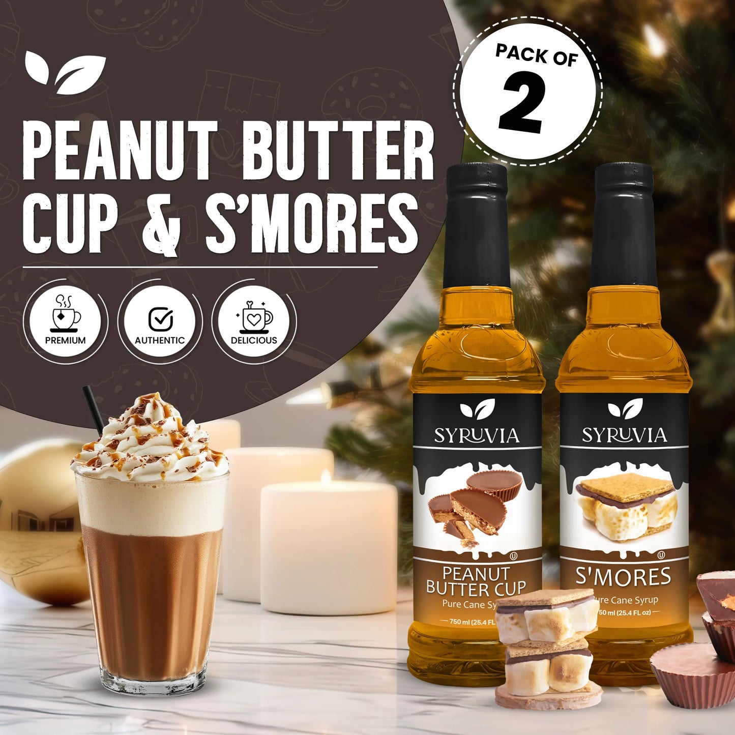 Variety Pack, Peanut Butter Cup, and Smores Syrup
