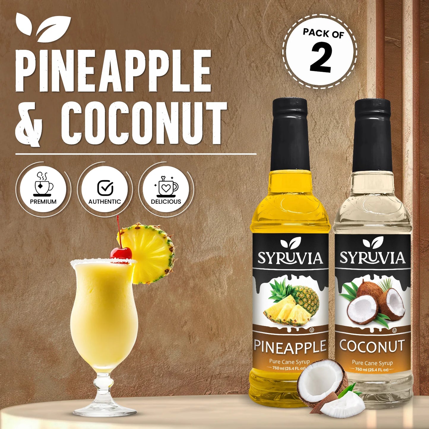 Variety Pack, Pineapple, and Coconut Syrup