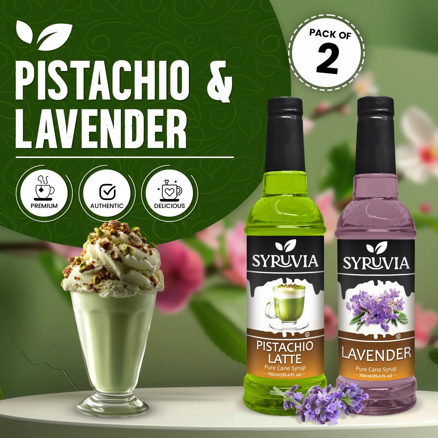 Variety Pack, Pistachio Latte, and Lavender Syrup