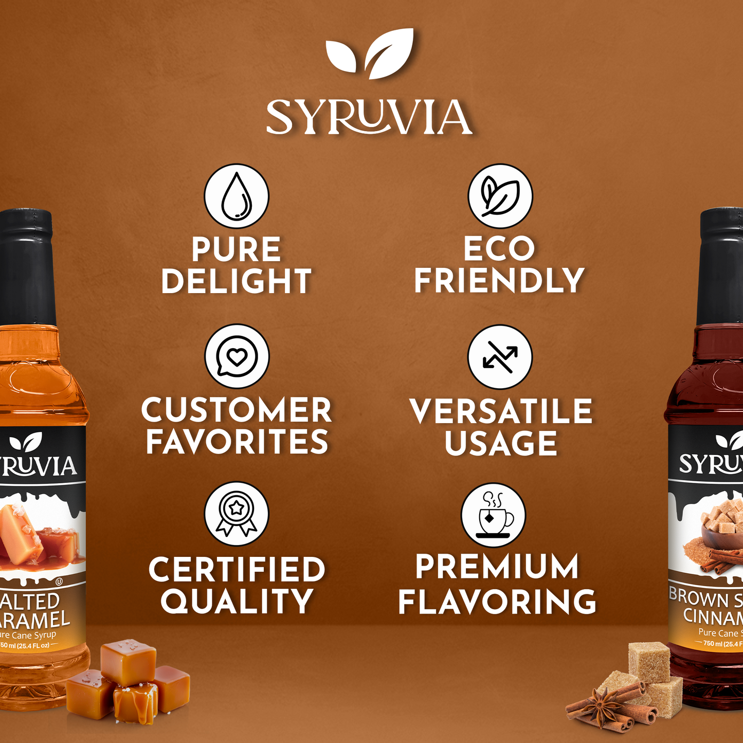 Variety Pack, Salted Caramel, and Brown Sugar Cinnamon Syrup
