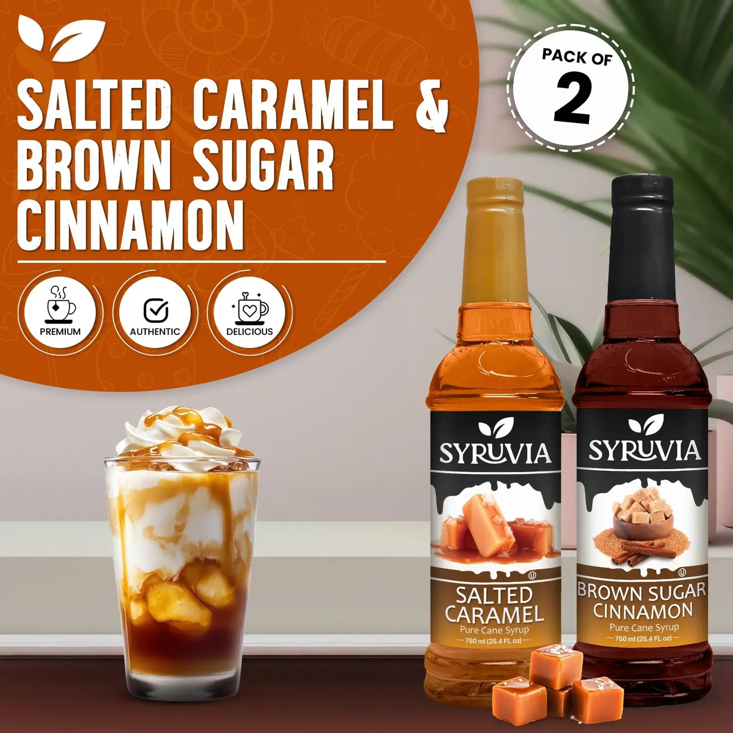 Variety Pack, Salted Caramel, and Brown Sugar Cinnamon Syrup