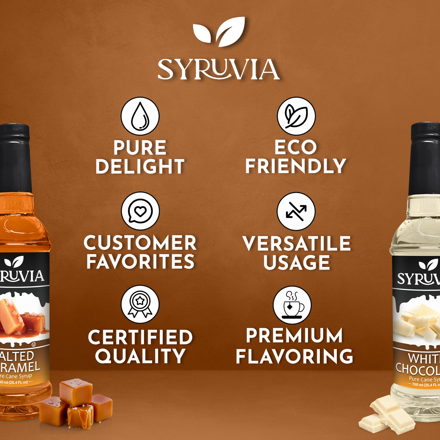 Variety Pack, Salted Caramel, and White Chocolate Syrup