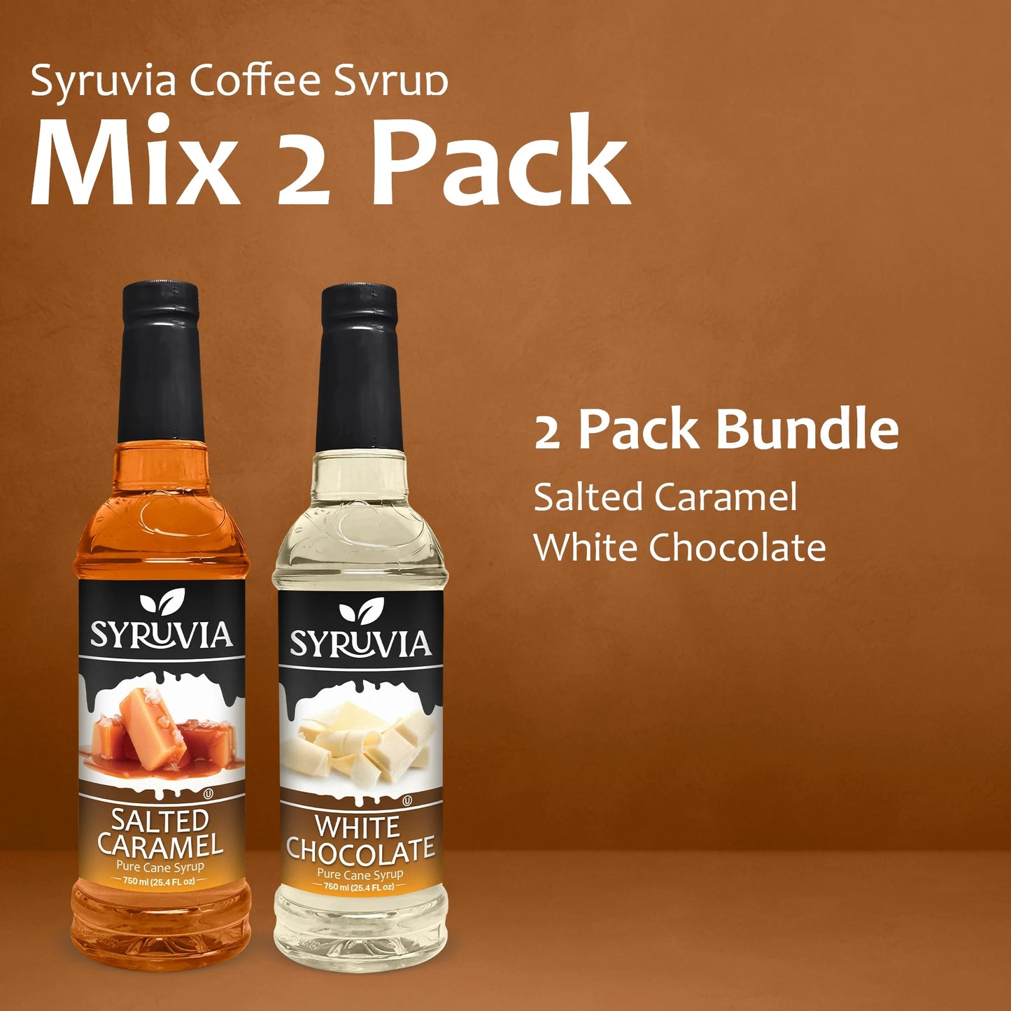 Variety Pack, Salted Caramel, and White Chocolate Syrup