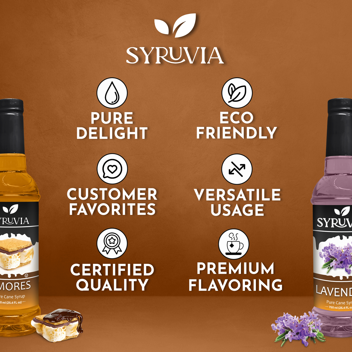 Variety Pack, Smores, and Lavender Syrup