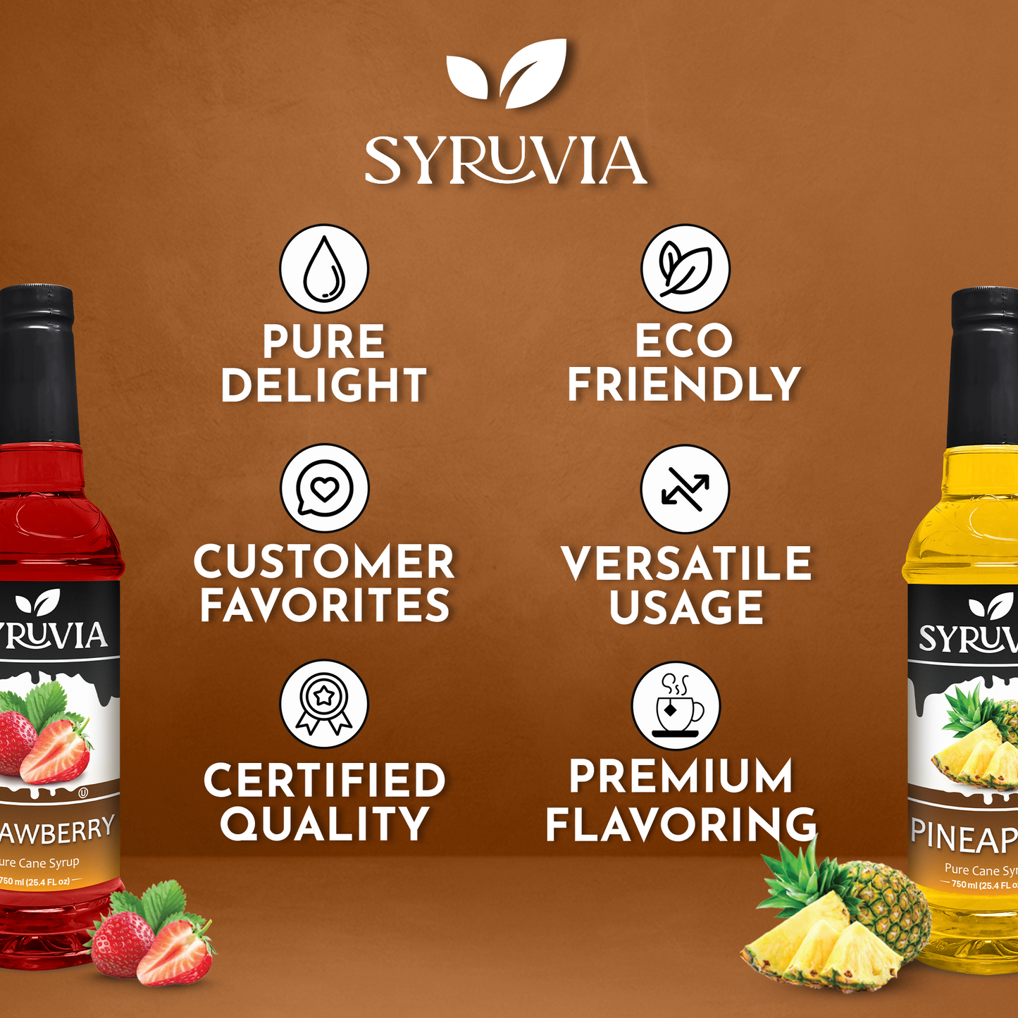 Variety Pack, Strawberry, and Pineapple Syrup