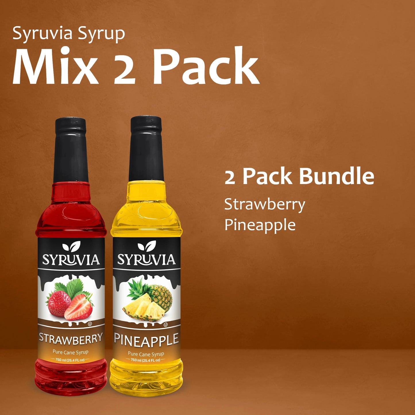 Variety Pack, Strawberry, and Pineapple Syrup