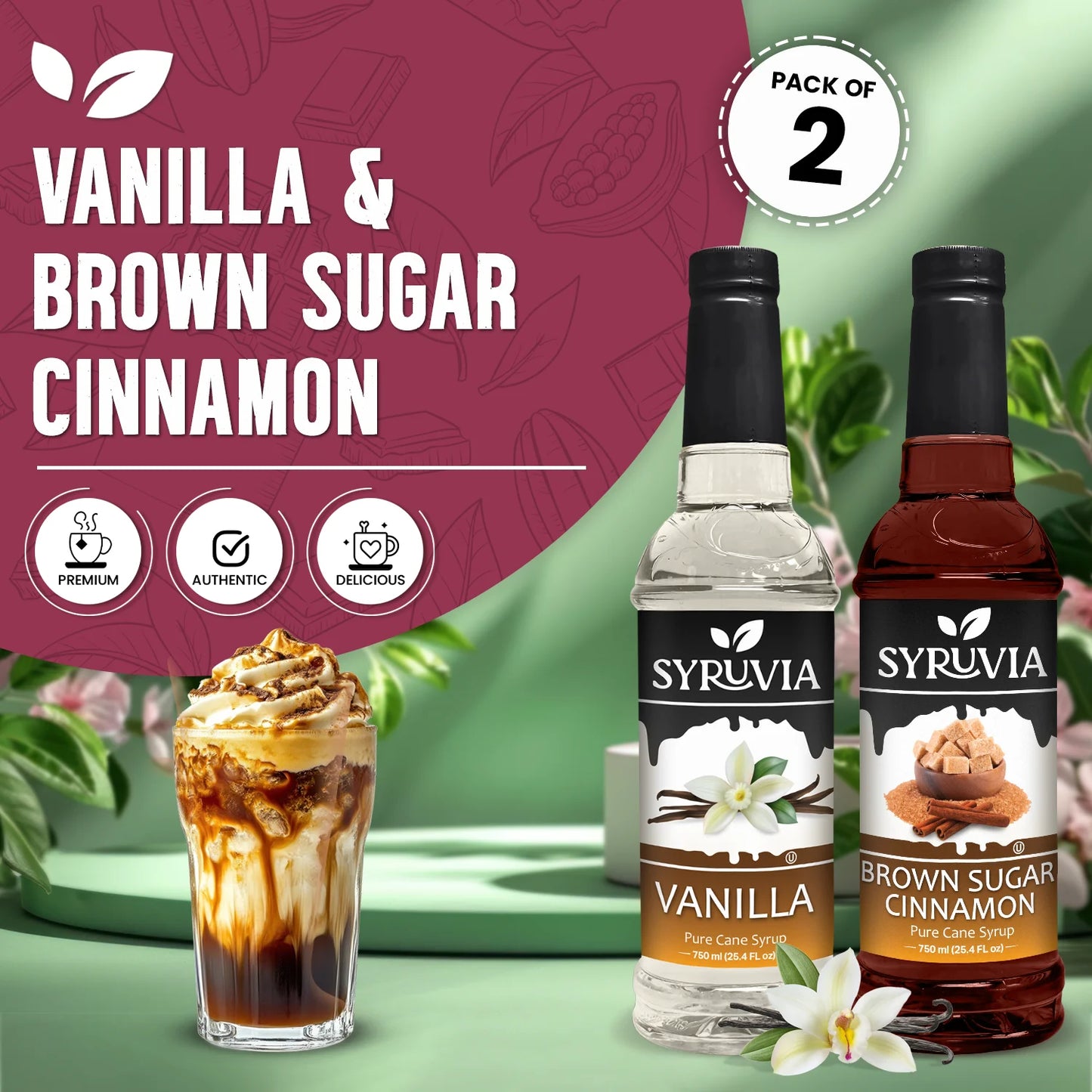 Variety Pack, Vanilla, and Brown Sugar Cinnamon Syrup