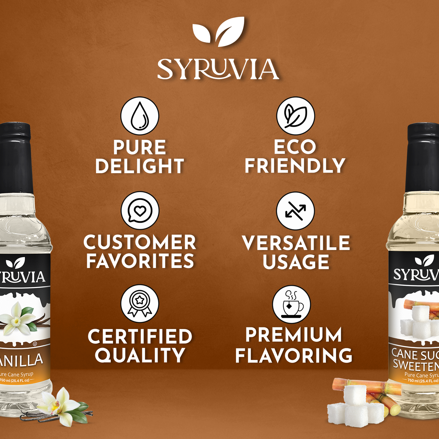 Variety Pack, Vanilla, and Cane Sugar Sweetener Syrup