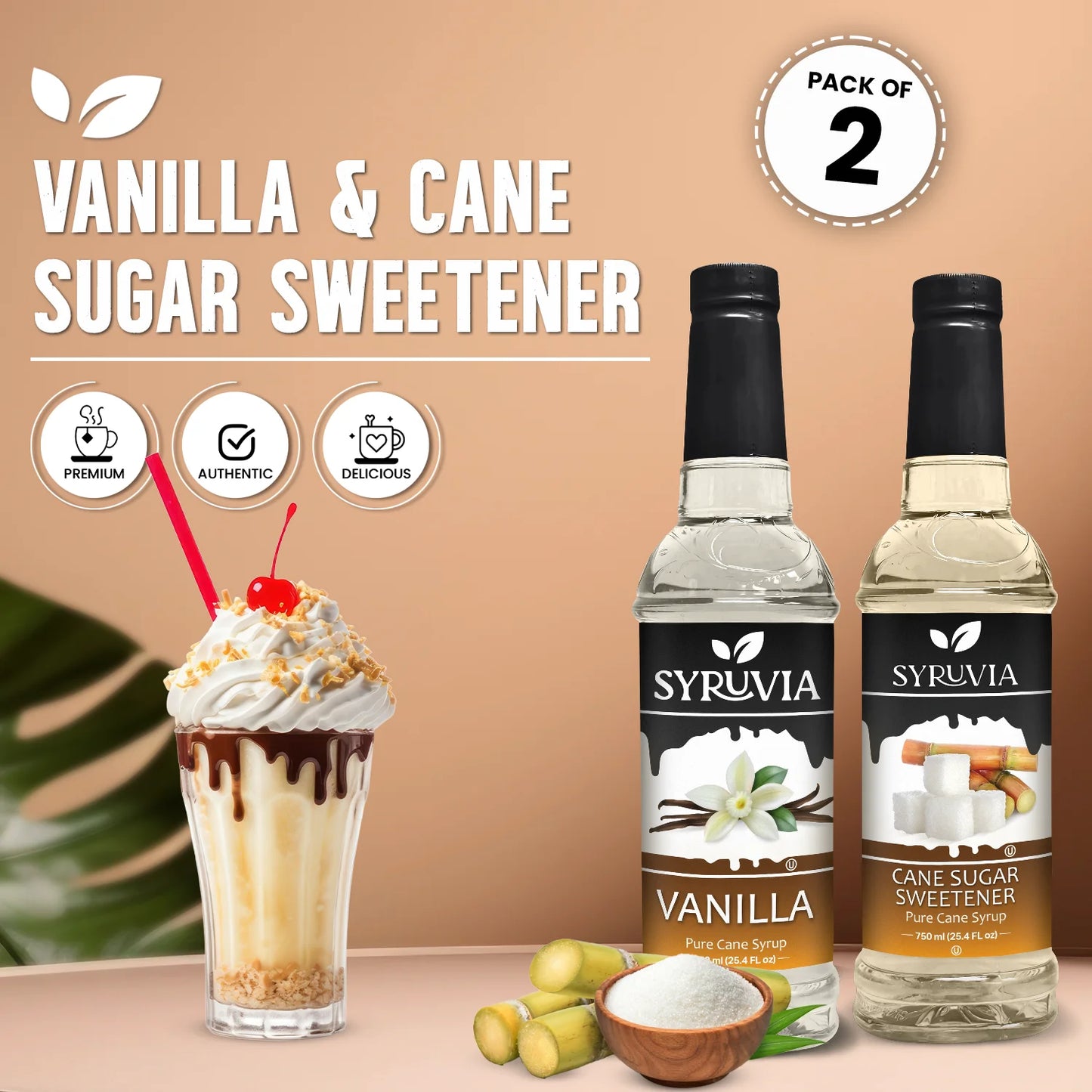 Variety Pack, Vanilla, and Cane Sugar Sweetener Syrup