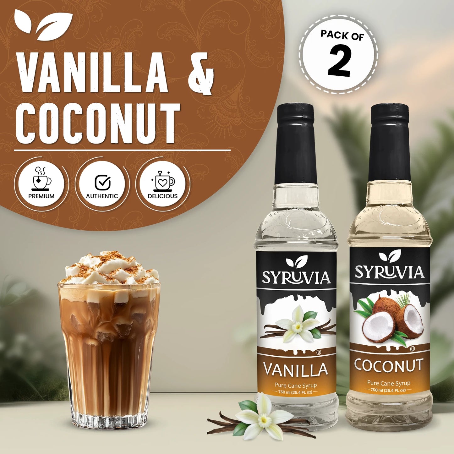 Variety Pack, Vanilla, and Coconut Syrup