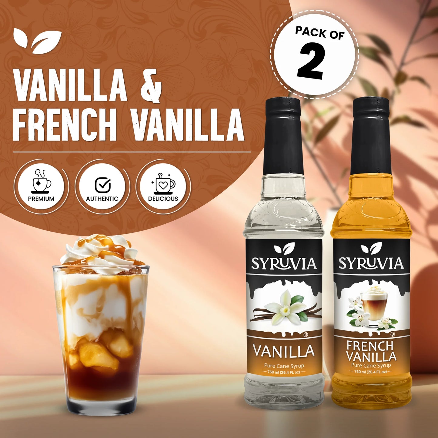 Variety Pack, Vanilla, and French Vanilla Syrup