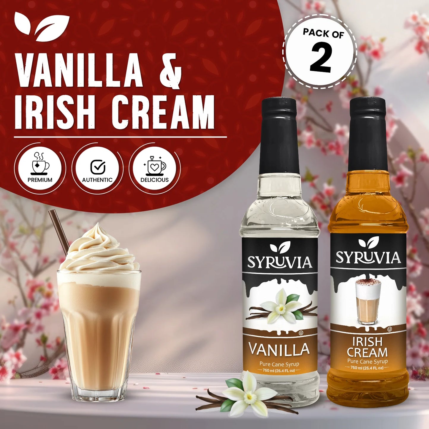 Variety Pack, Vanilla, and Irish Cream Syrup