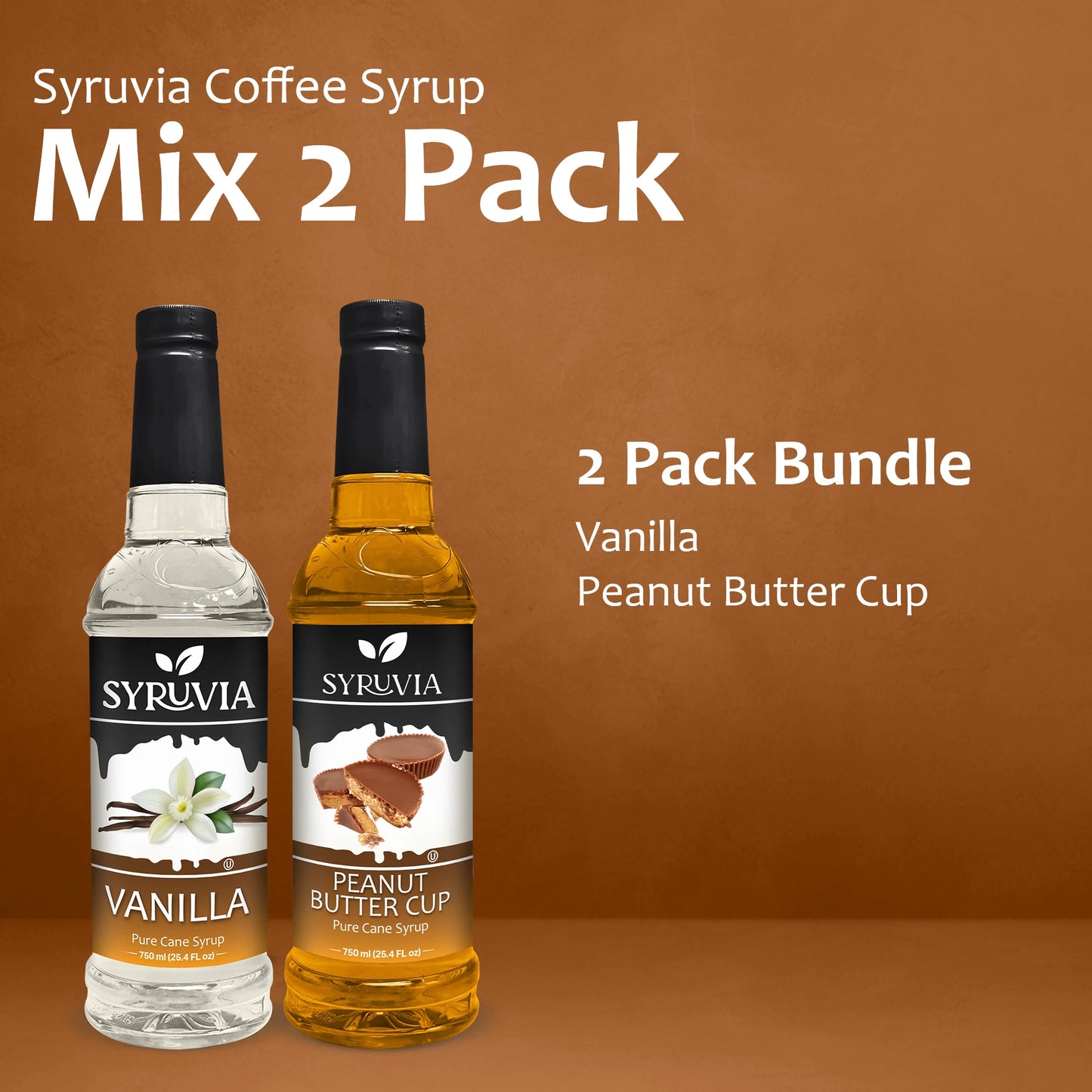 Variety Pack, Vanilla, and Peanut Butter Cup Syrup