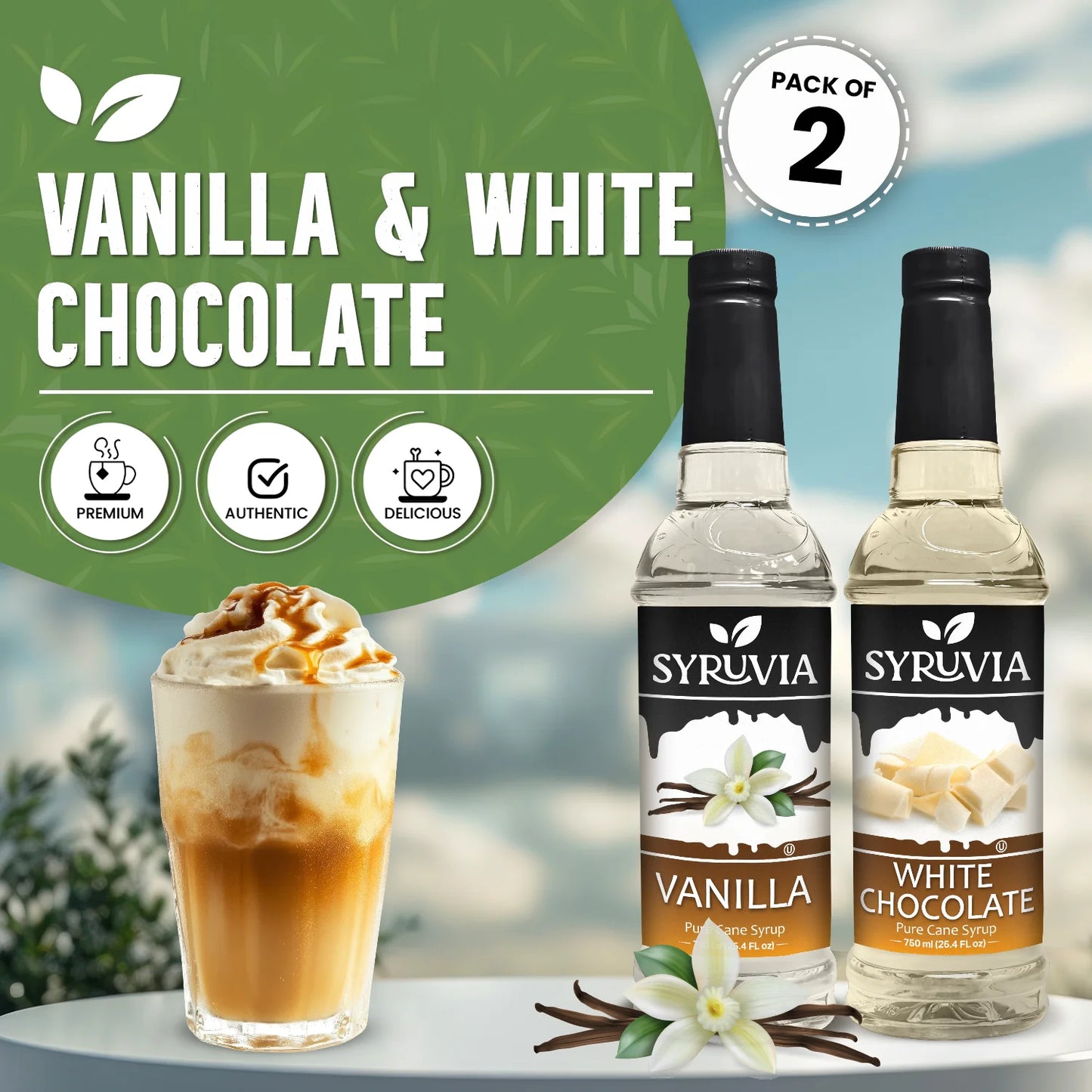 Variety Pack, Vanilla, and White Chocolate Syrup