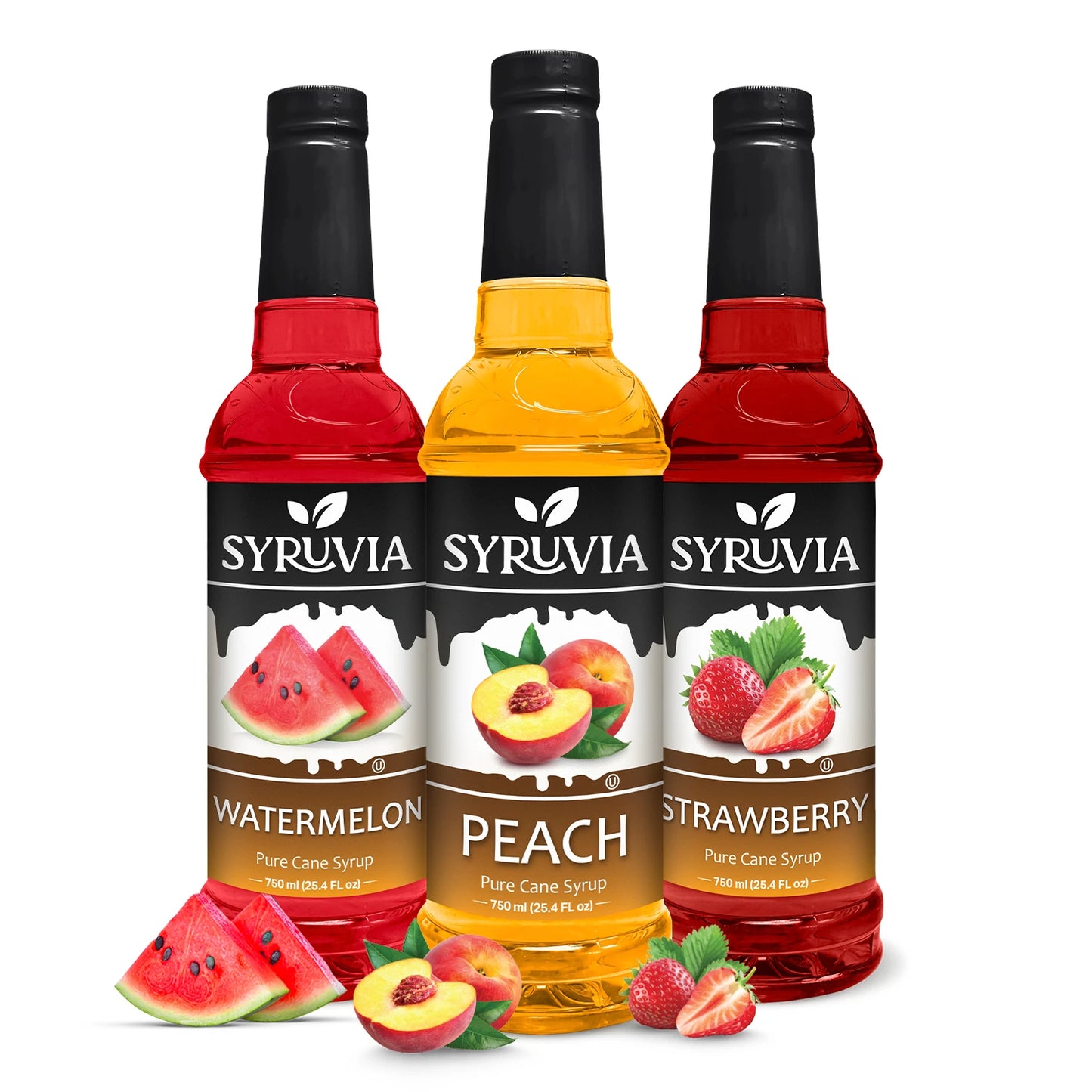Variety Pack, Watermelon, Peach, and Strawberry Syrup